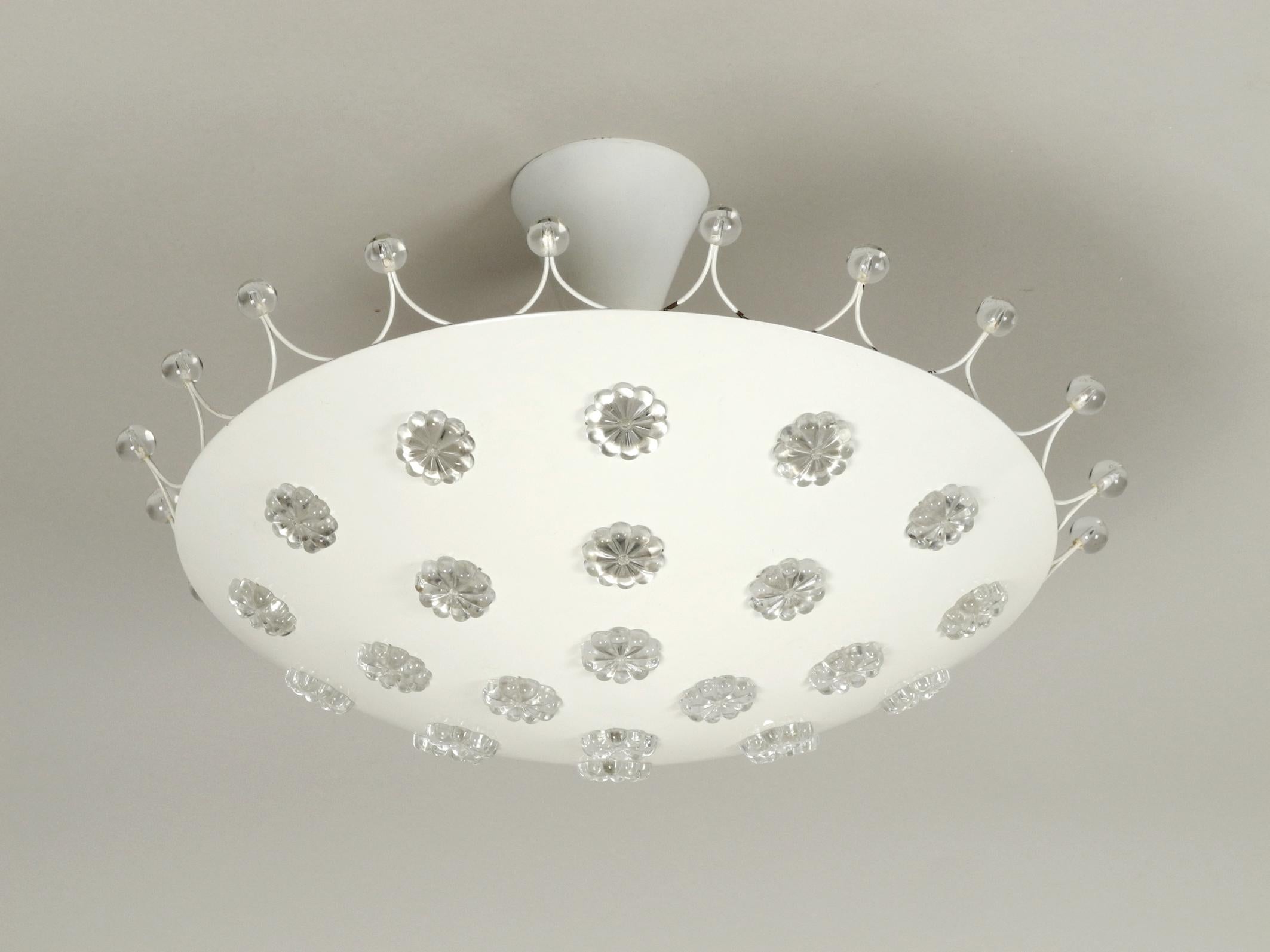 Extraordinary Large Midcentury Metal Ceiling Lamp by Emil Stejnar 5