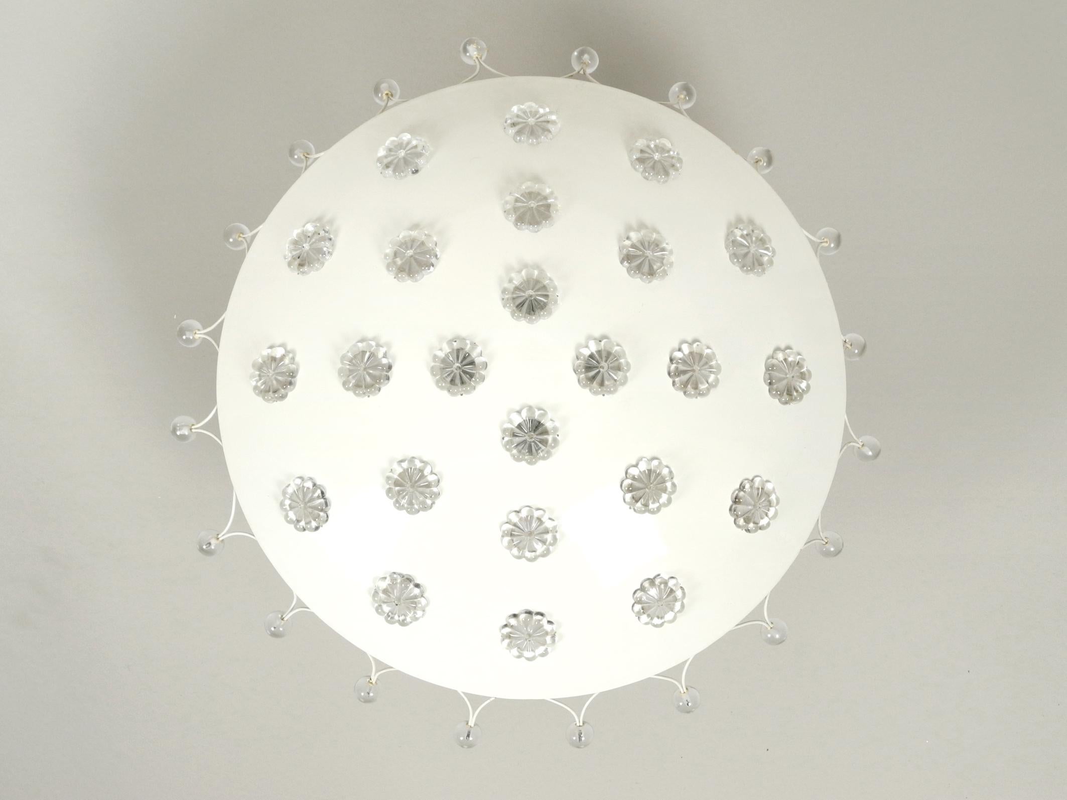 Austrian Extraordinary Large Midcentury Metal Ceiling Lamp by Emil Stejnar