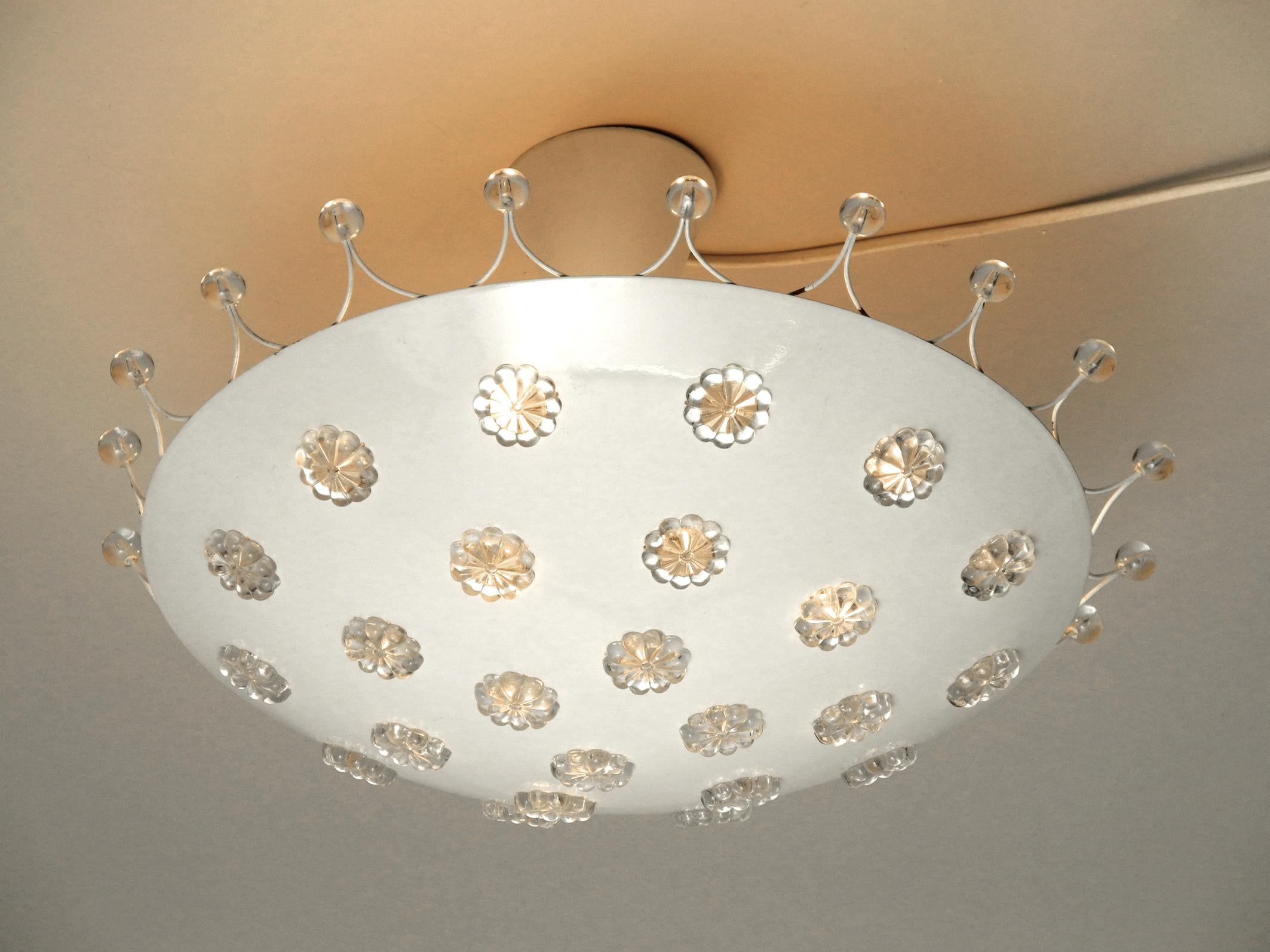 Extraordinary Large Midcentury Metal Ceiling Lamp by Emil Stejnar In Good Condition In München, DE