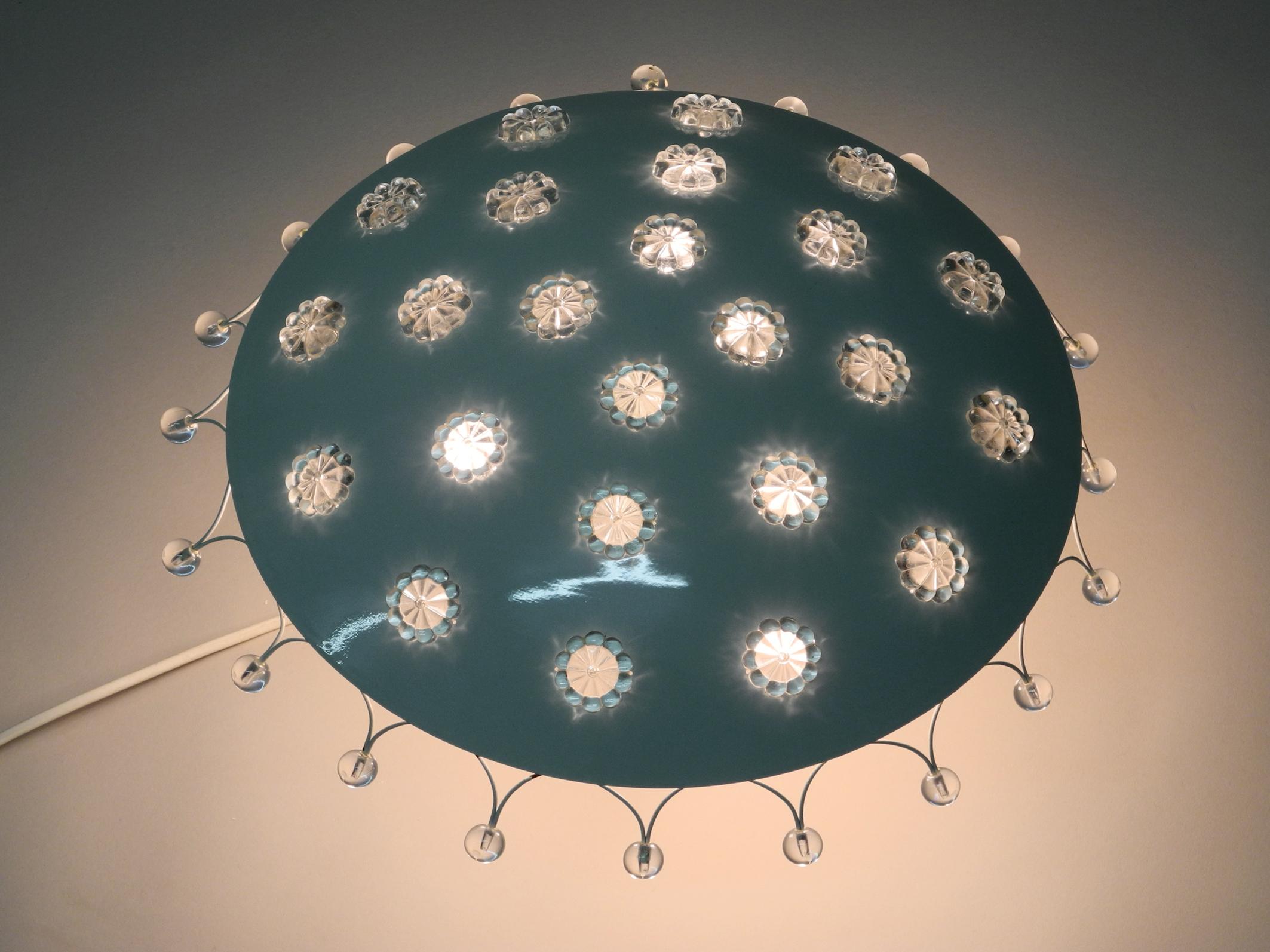 Mid-20th Century Extraordinary Large Midcentury Metal Ceiling Lamp by Emil Stejnar