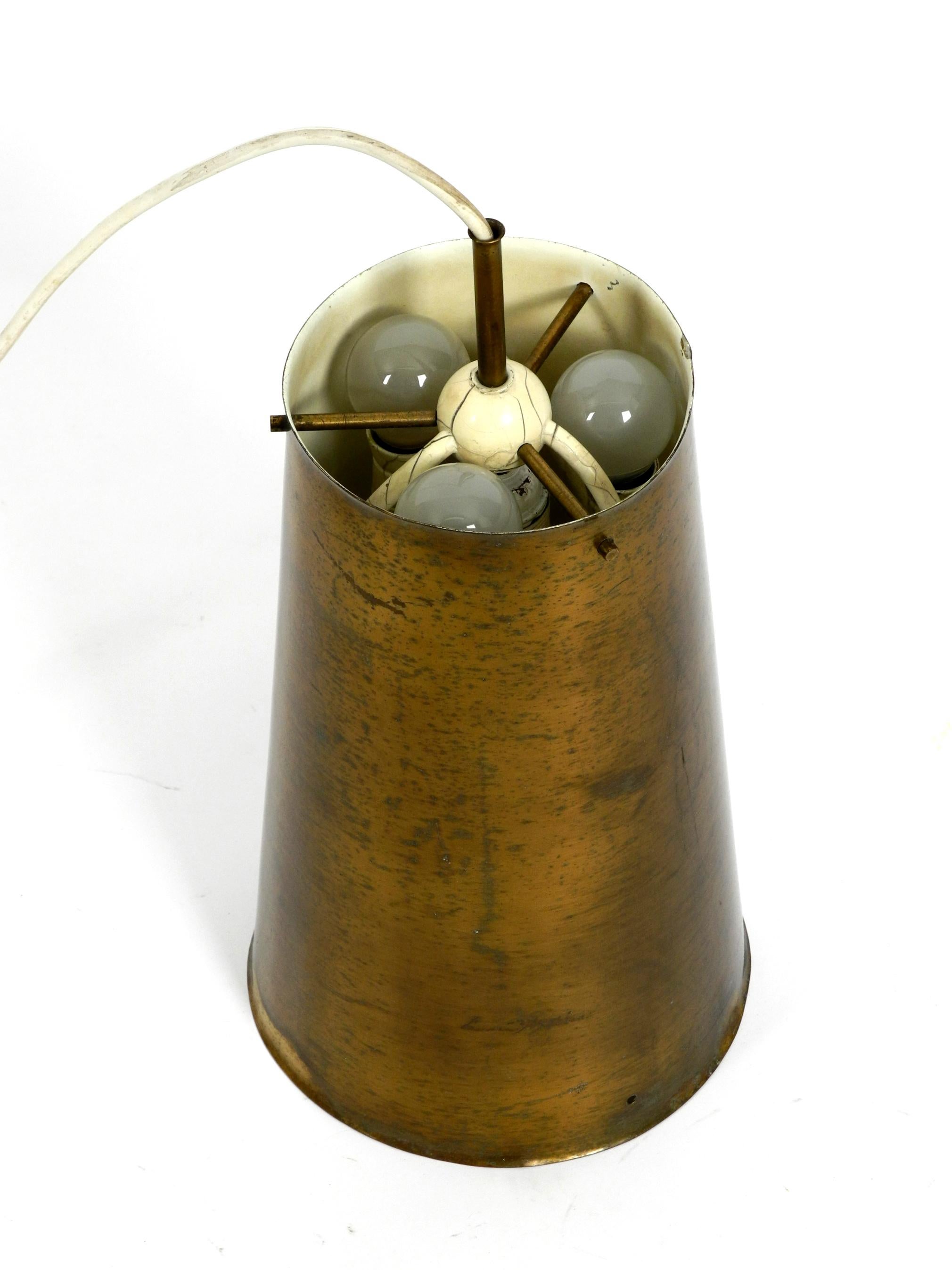 German Extraordinary Large Mid-Century Modern Copper Pendant Lamp with 4 Socket For Sale