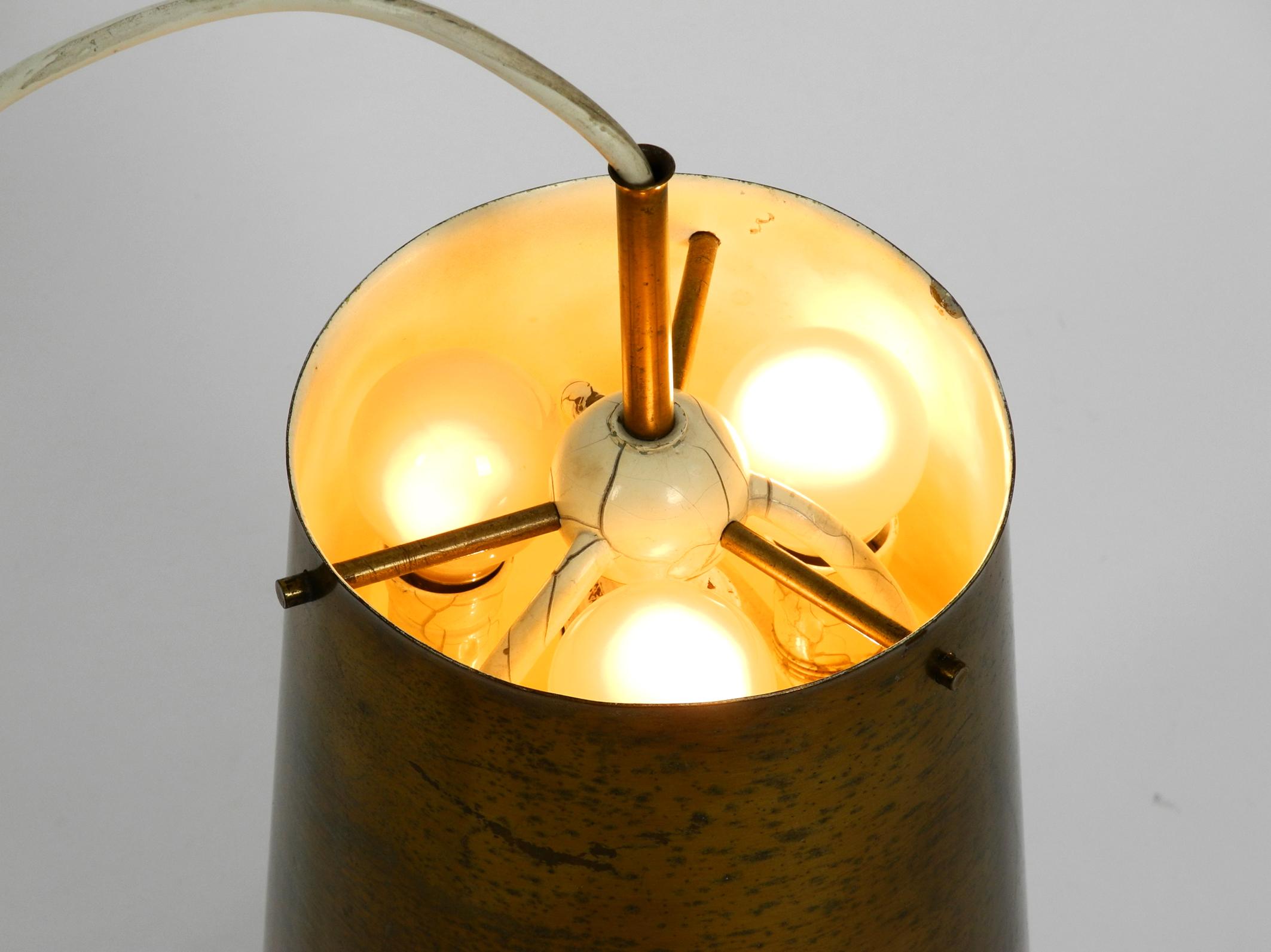 Mid-20th Century Extraordinary Large Mid-Century Modern Copper Pendant Lamp with 4 Socket For Sale