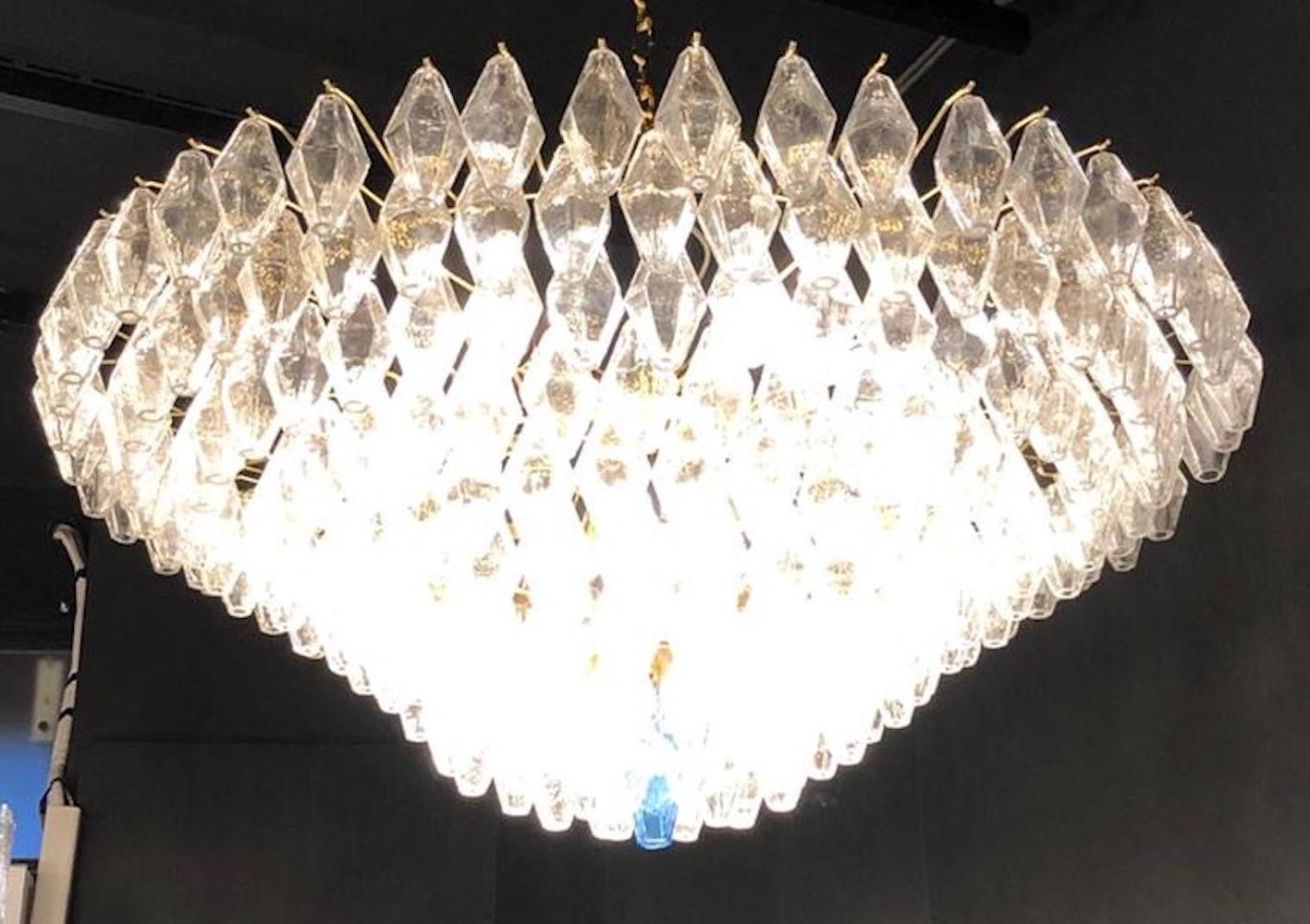 Extraordinary Large Poliedri Murano Glass Ceiling Light or Chandelier For Sale 2