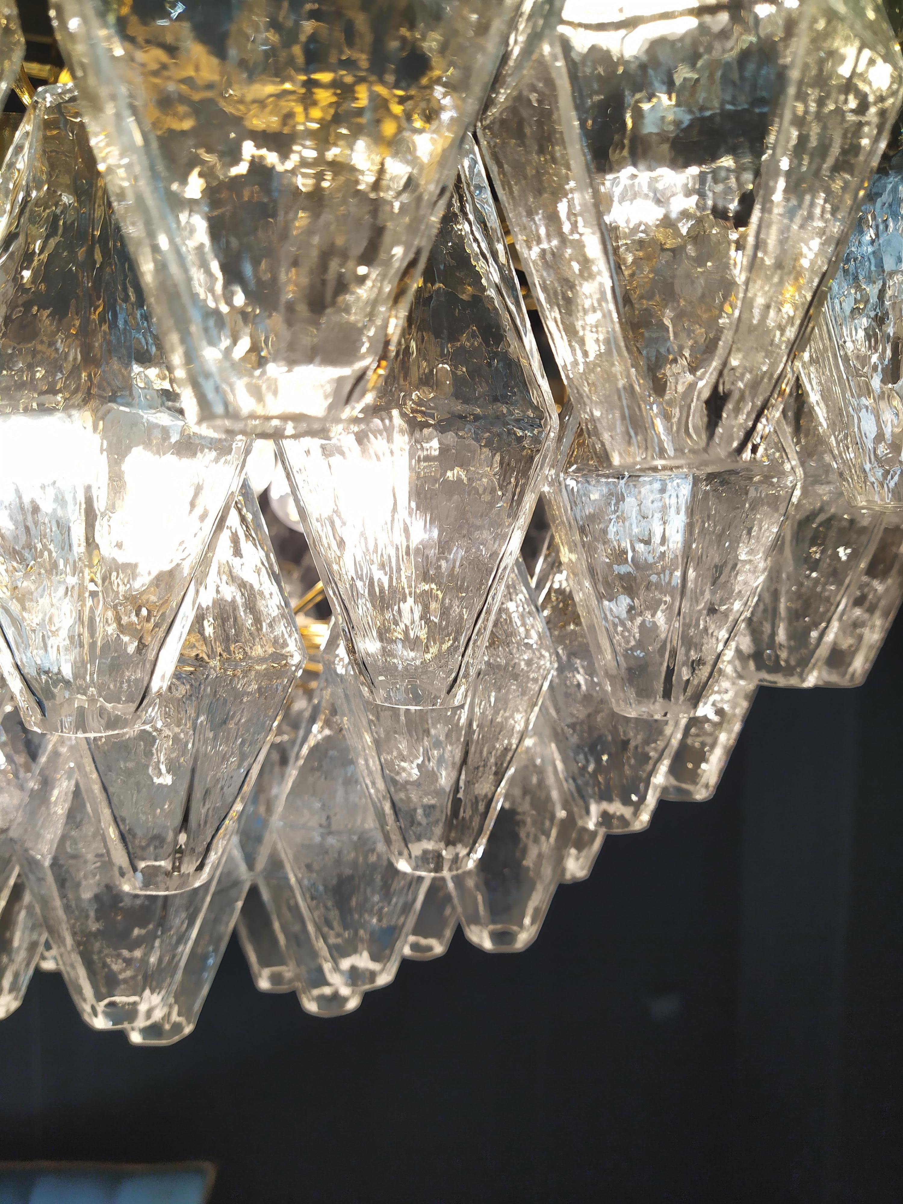 Außergewöhnliche große Poliedri Murano Glas Deckenleuchte oder Kronleuchter im Angebot 2