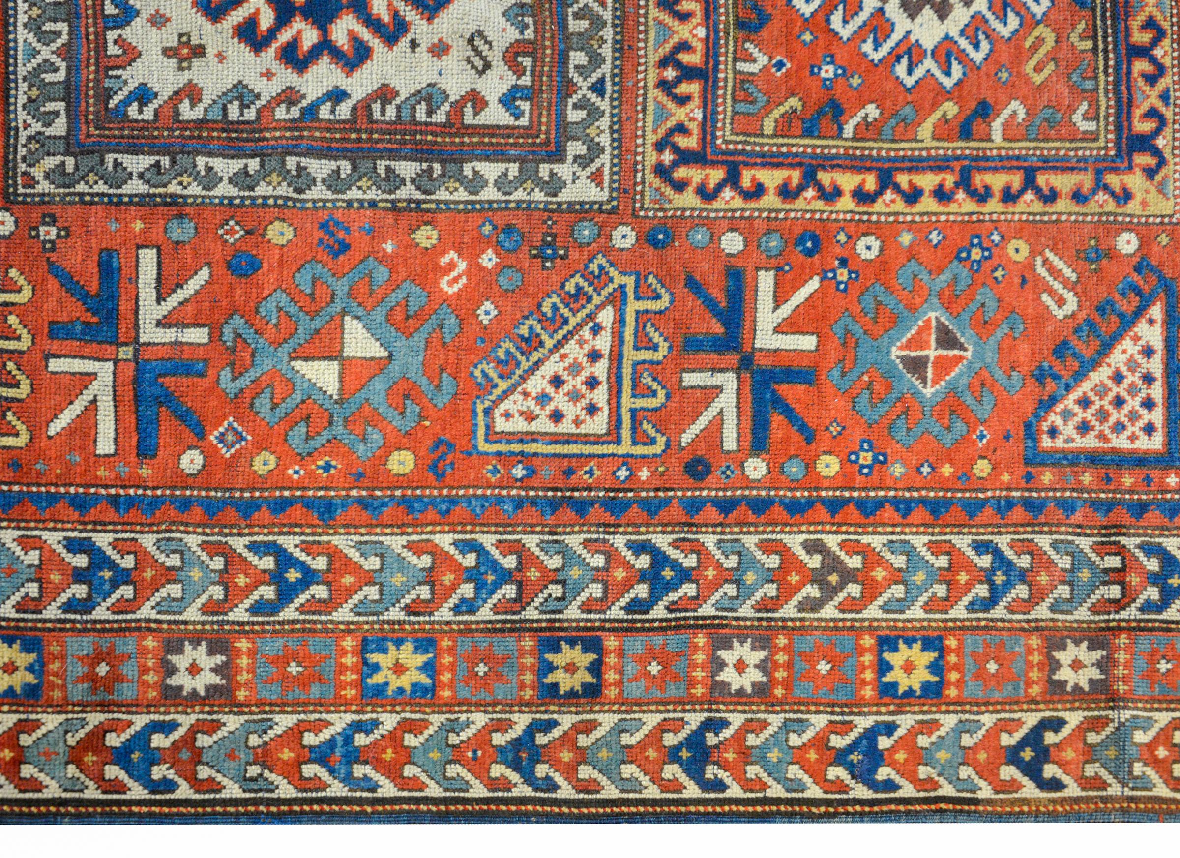 Vegetable Dyed Extraordinary Late 19th Century Kazak Rug For Sale