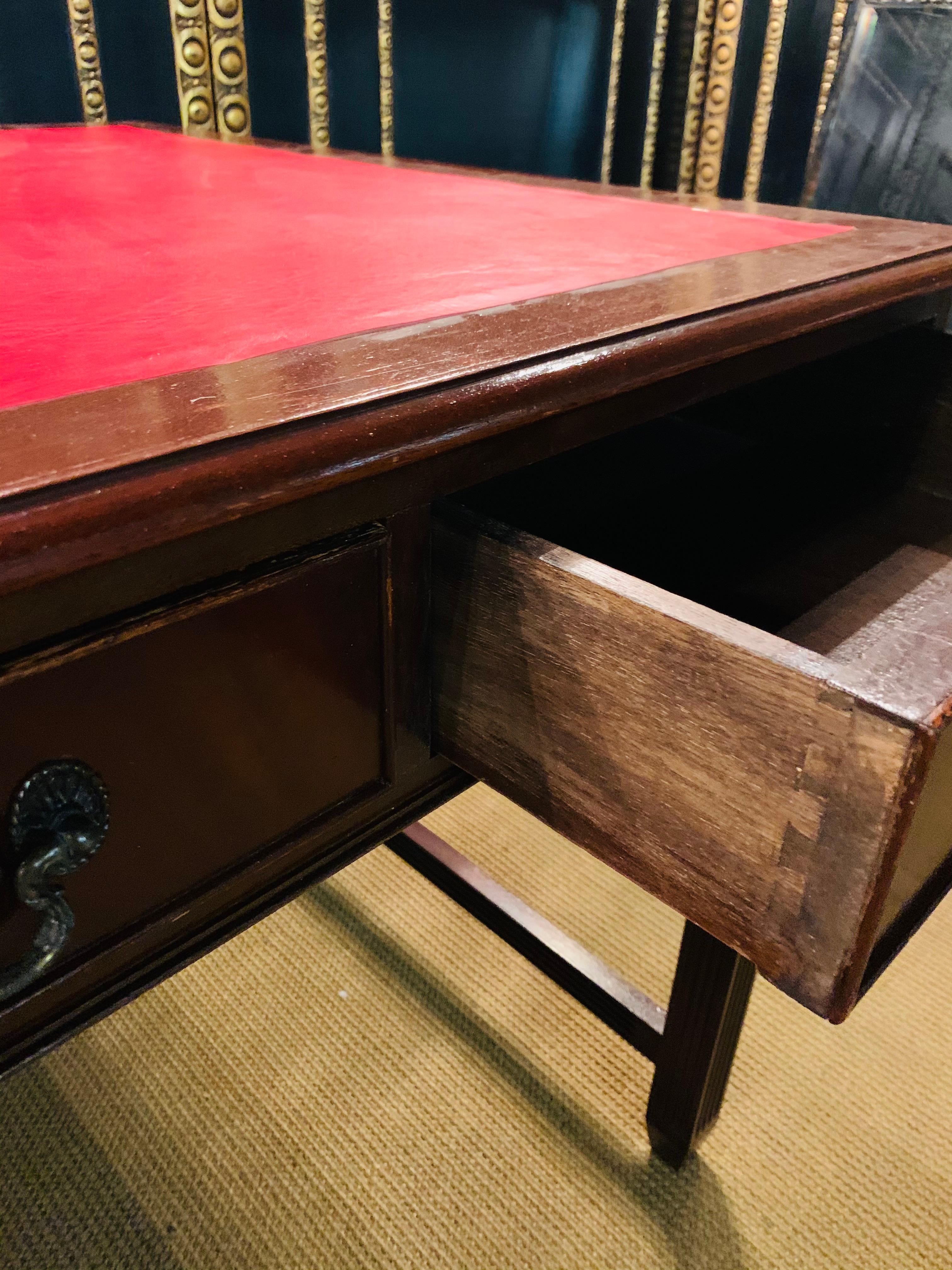 Extraordinary Regency  Long-Legged English Desk or Writing Table Oak  6