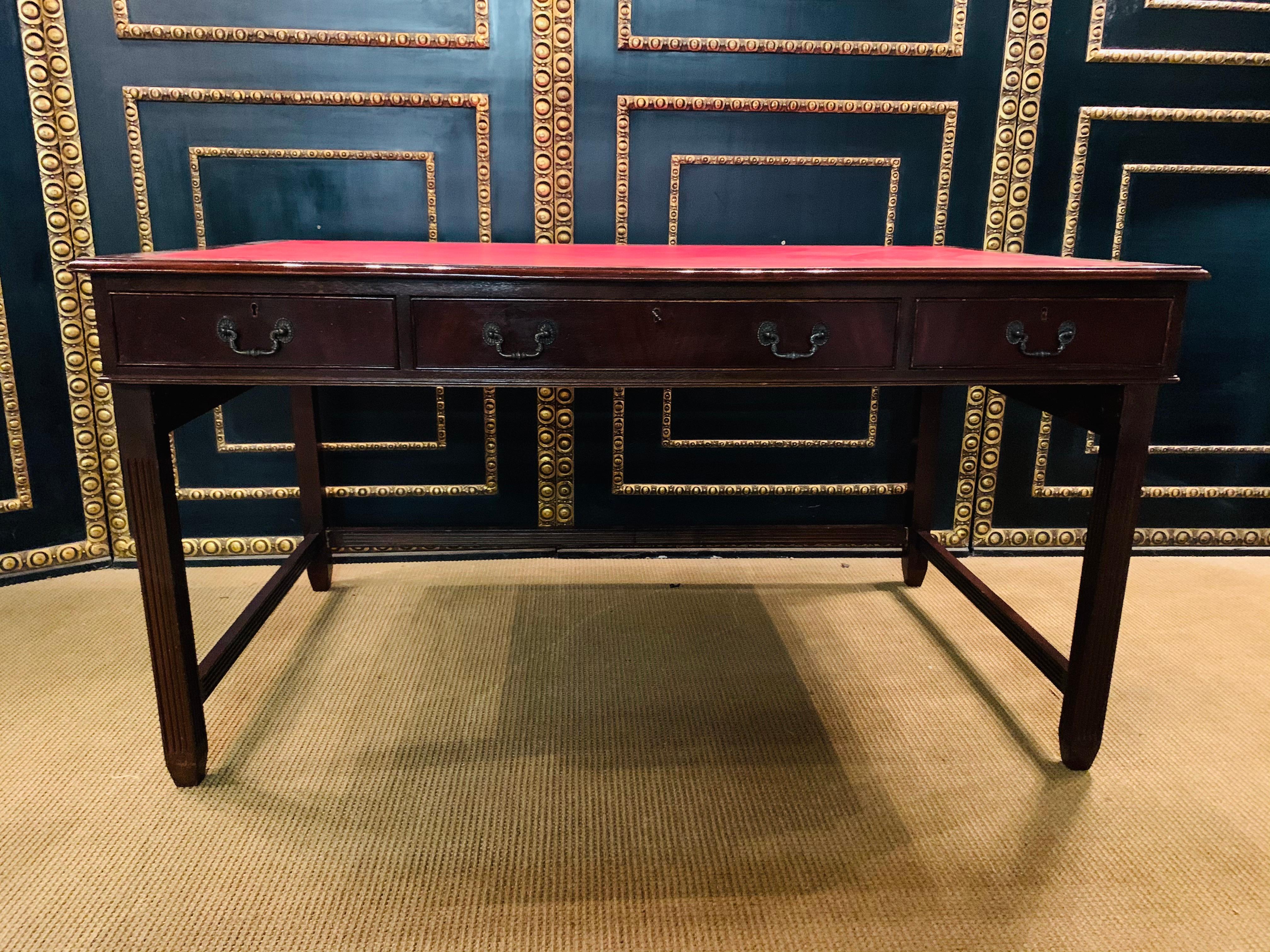 Extraordinary Regency  Long-Legged English Desk or Writing Table Oak  5