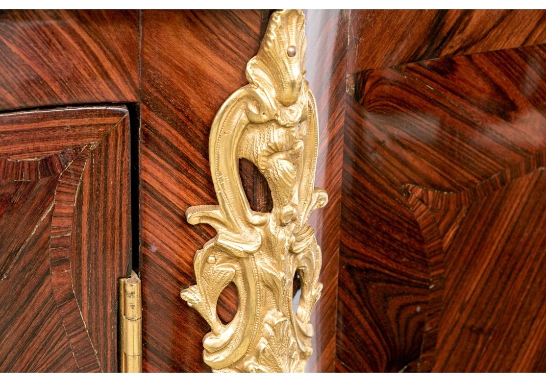 Extraordinary Louis XV/ XVI Style Highly Figured Inlaid Buffet Cabinet For Sale 5