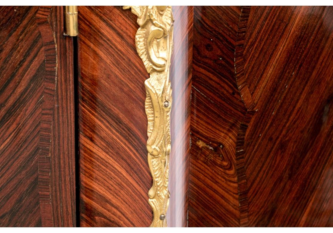 20th Century Extraordinary Louis XV/ XVI Style Highly Figured Inlaid Buffet Cabinet For Sale