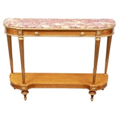 Extraordinary Marble Top French Style Console Table From J.P. Molyneux