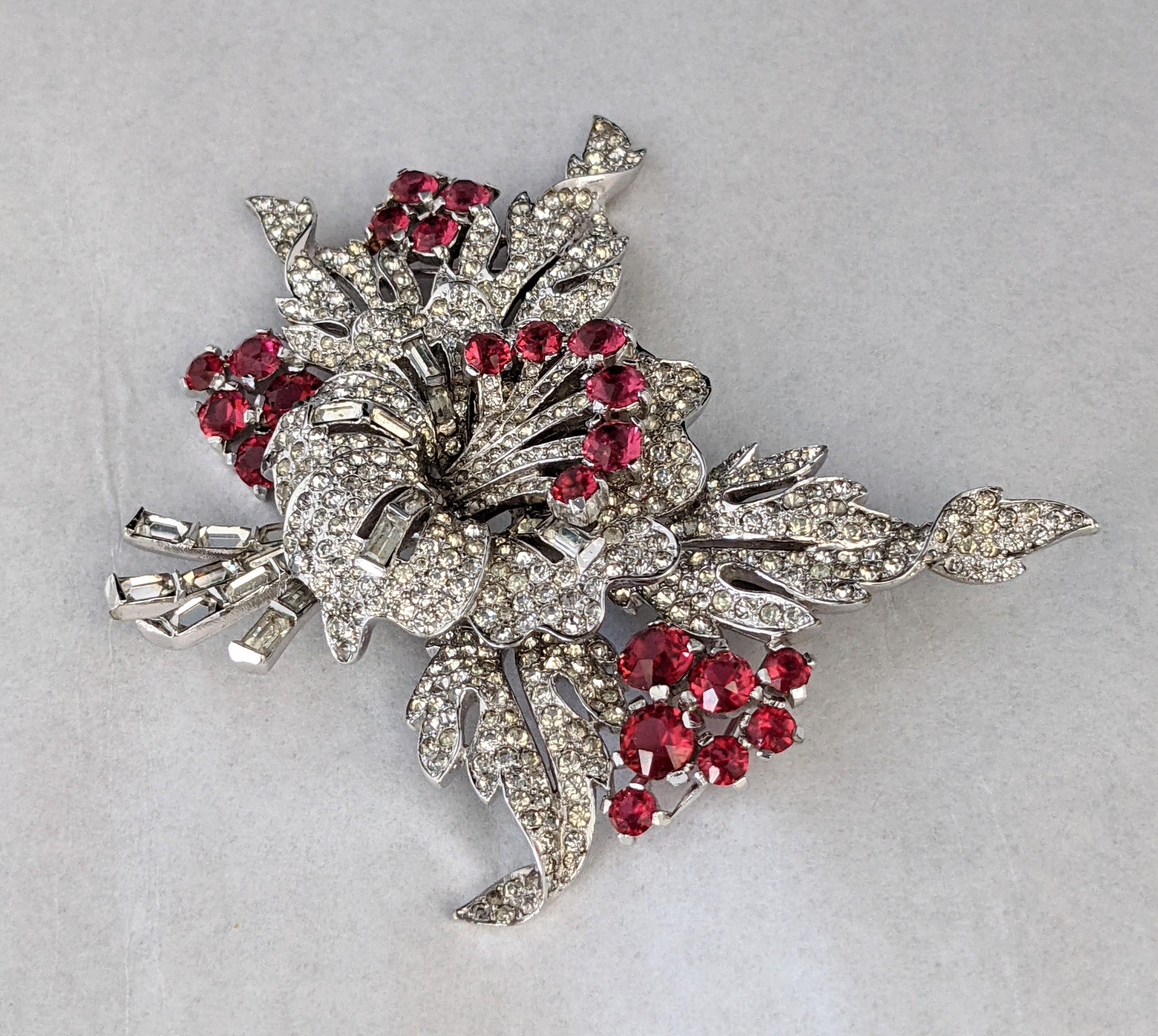 Extraordinary Marcel Boucher Flower Corsage Clip Brooch In Excellent Condition For Sale In New York, NY