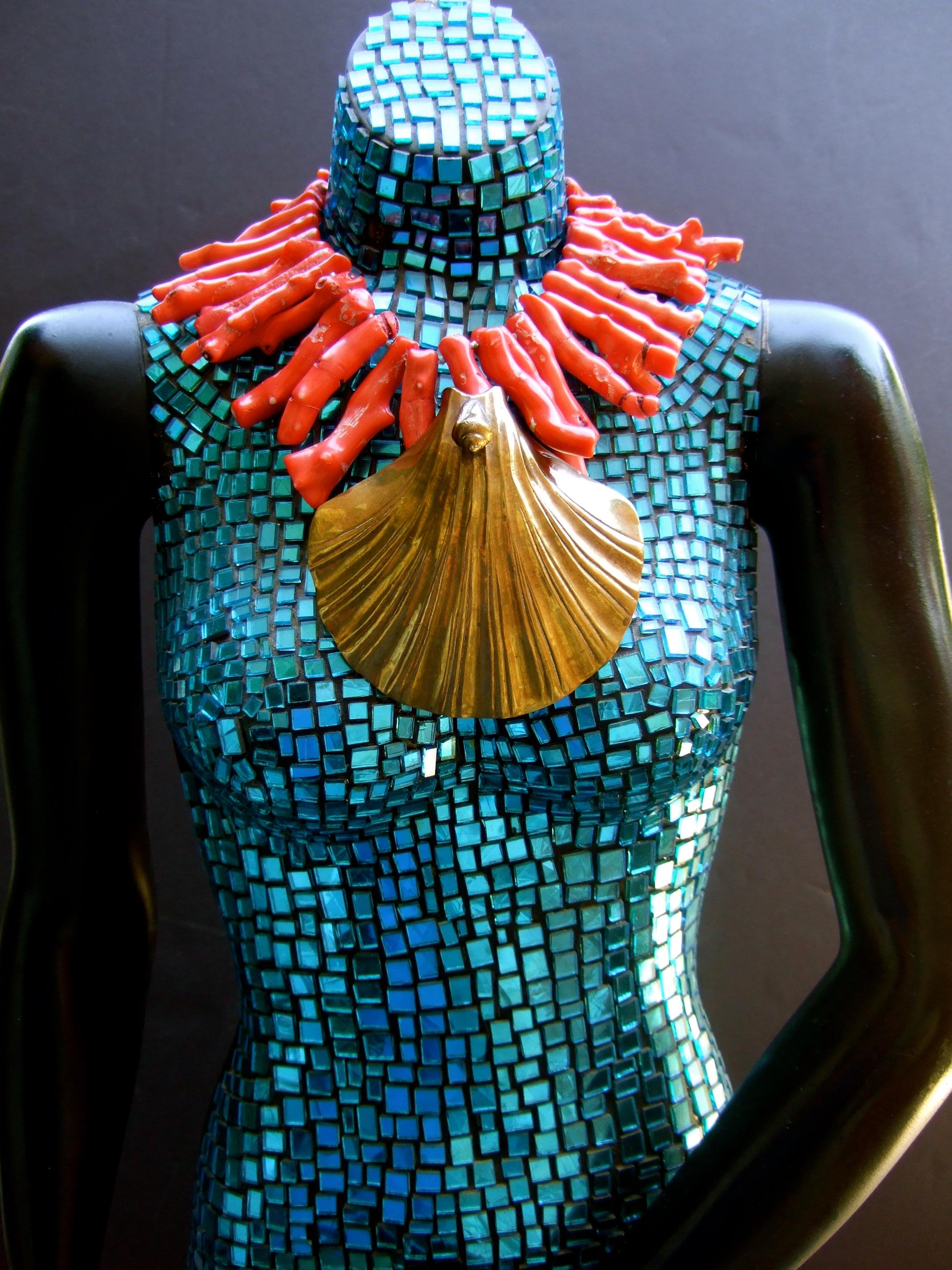Women's Extraordinary Massive Coral Branch Avant-garde Artisan Statement Necklace c 1980