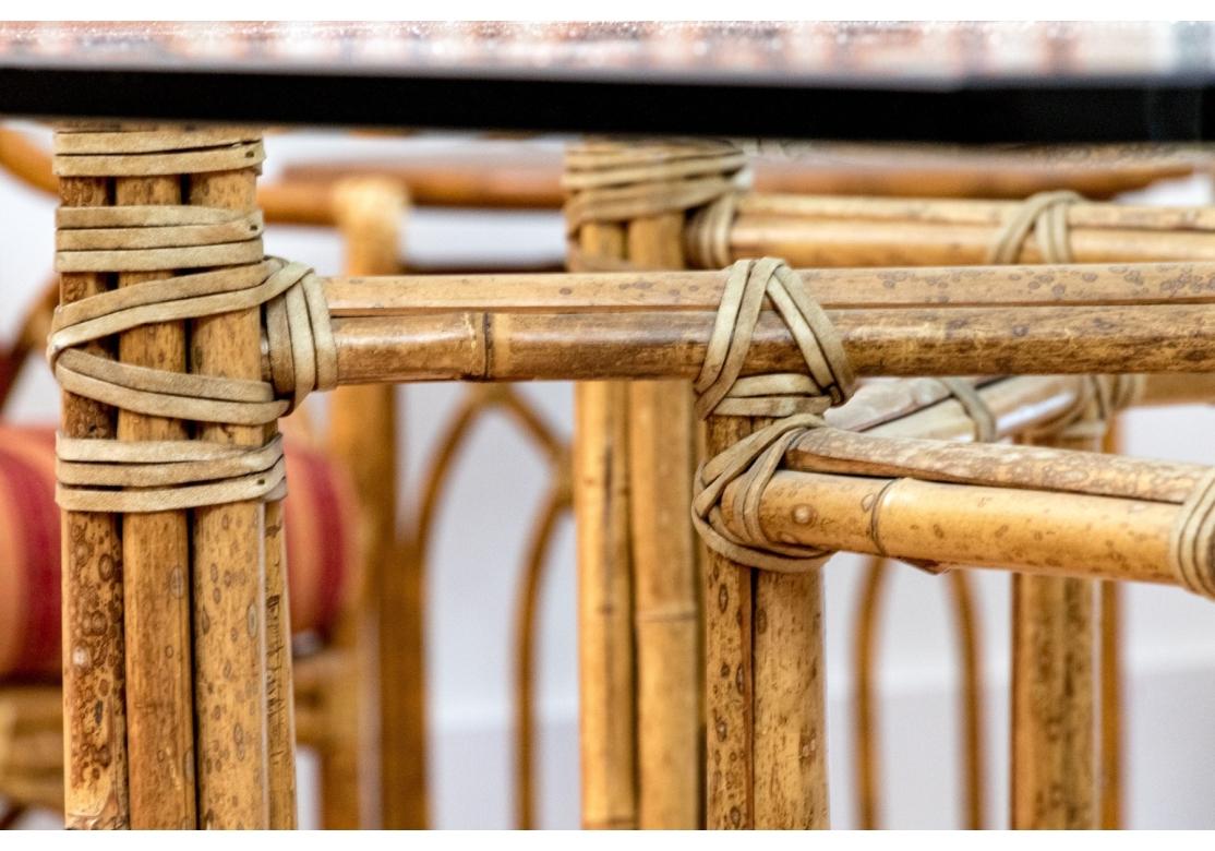 Cuir Extraordinaire table de salle à manger octogonale McGuire Furniture en vente