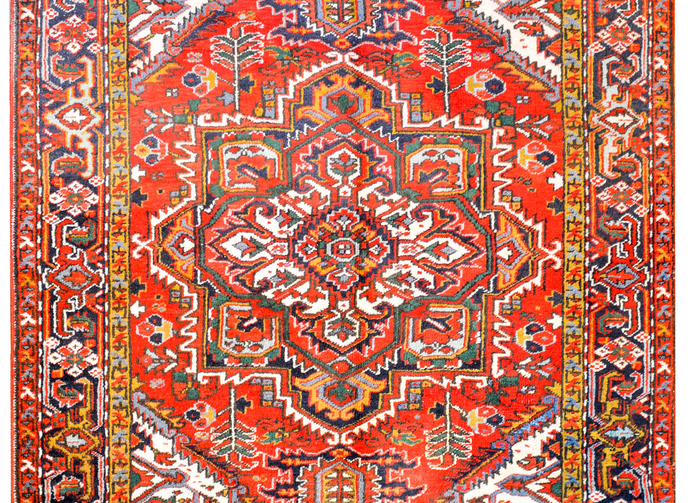 Mid-Century Modern Extraordinary Mid-20th Century Heriz Rug For Sale
