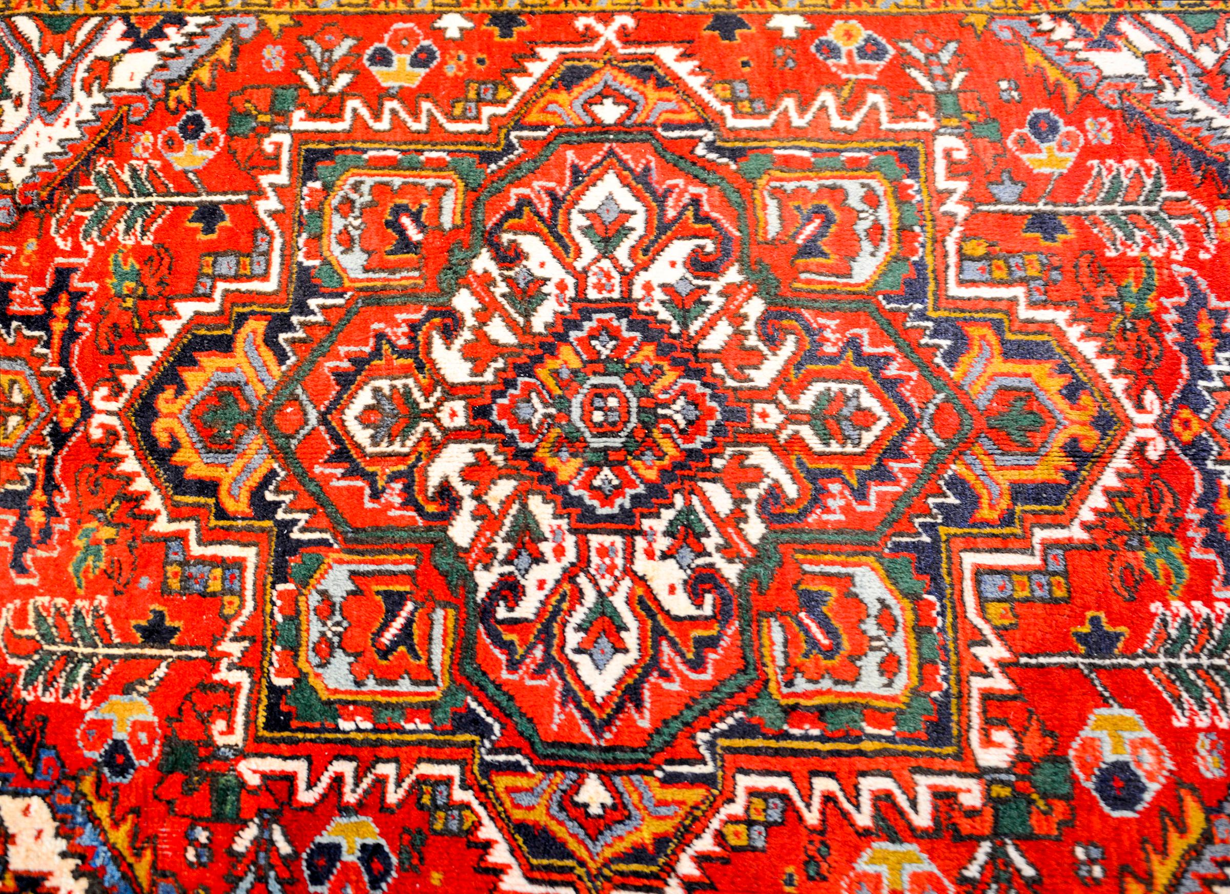 Vegetable Dyed Extraordinary Mid-20th Century Heriz Rug For Sale