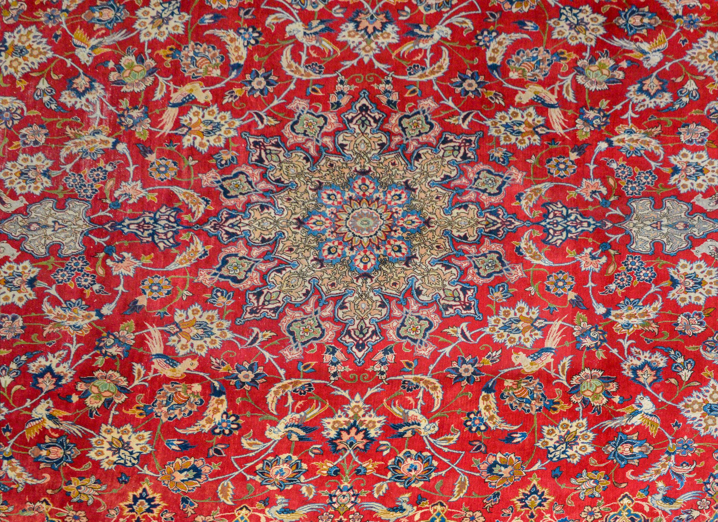 Persian Extraordinary Mid-20th Century Isfahan Rug For Sale