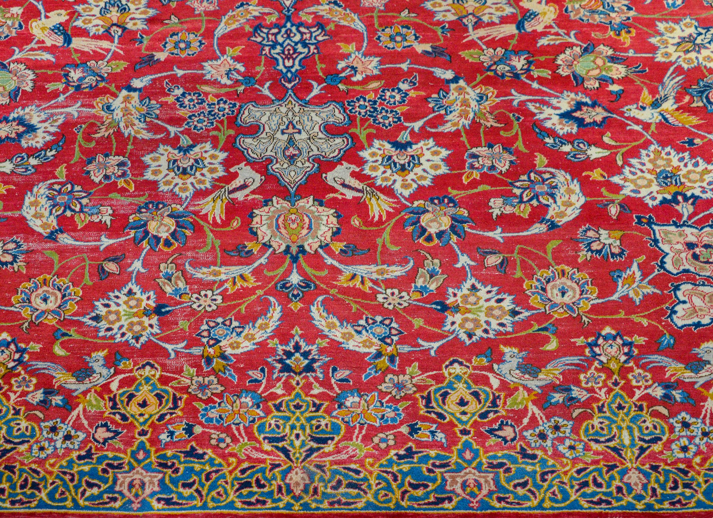 Außergewöhnlicher Isfahan-Teppich aus der Mitte des 20. im Zustand „Gut“ im Angebot in Chicago, IL