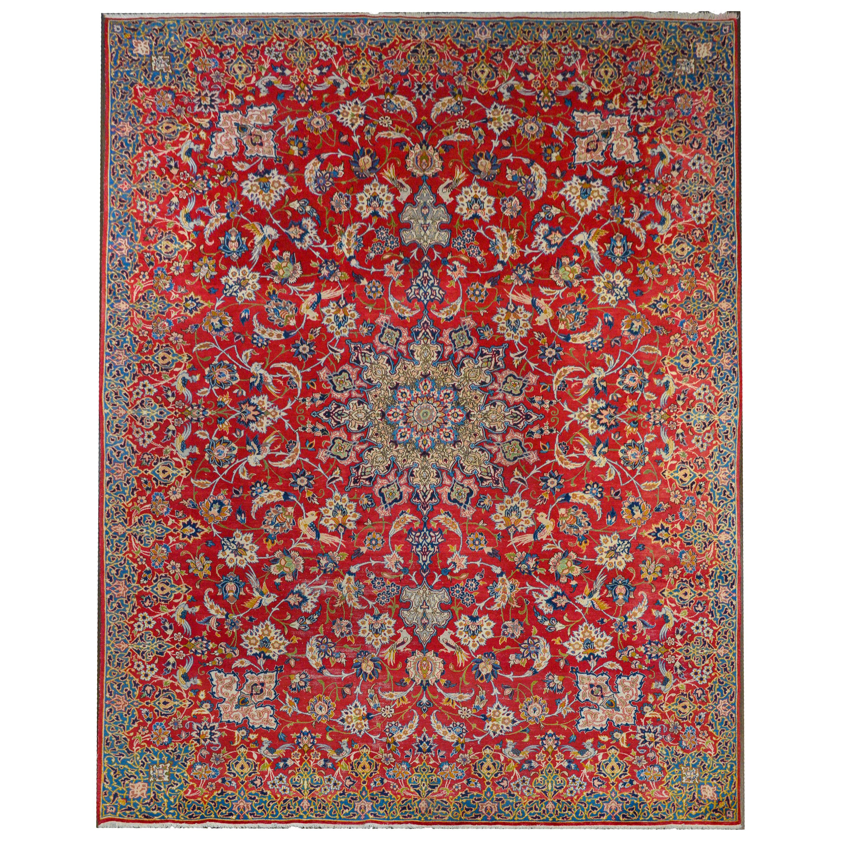Außergewöhnlicher Isfahan-Teppich aus der Mitte des 20. im Angebot
