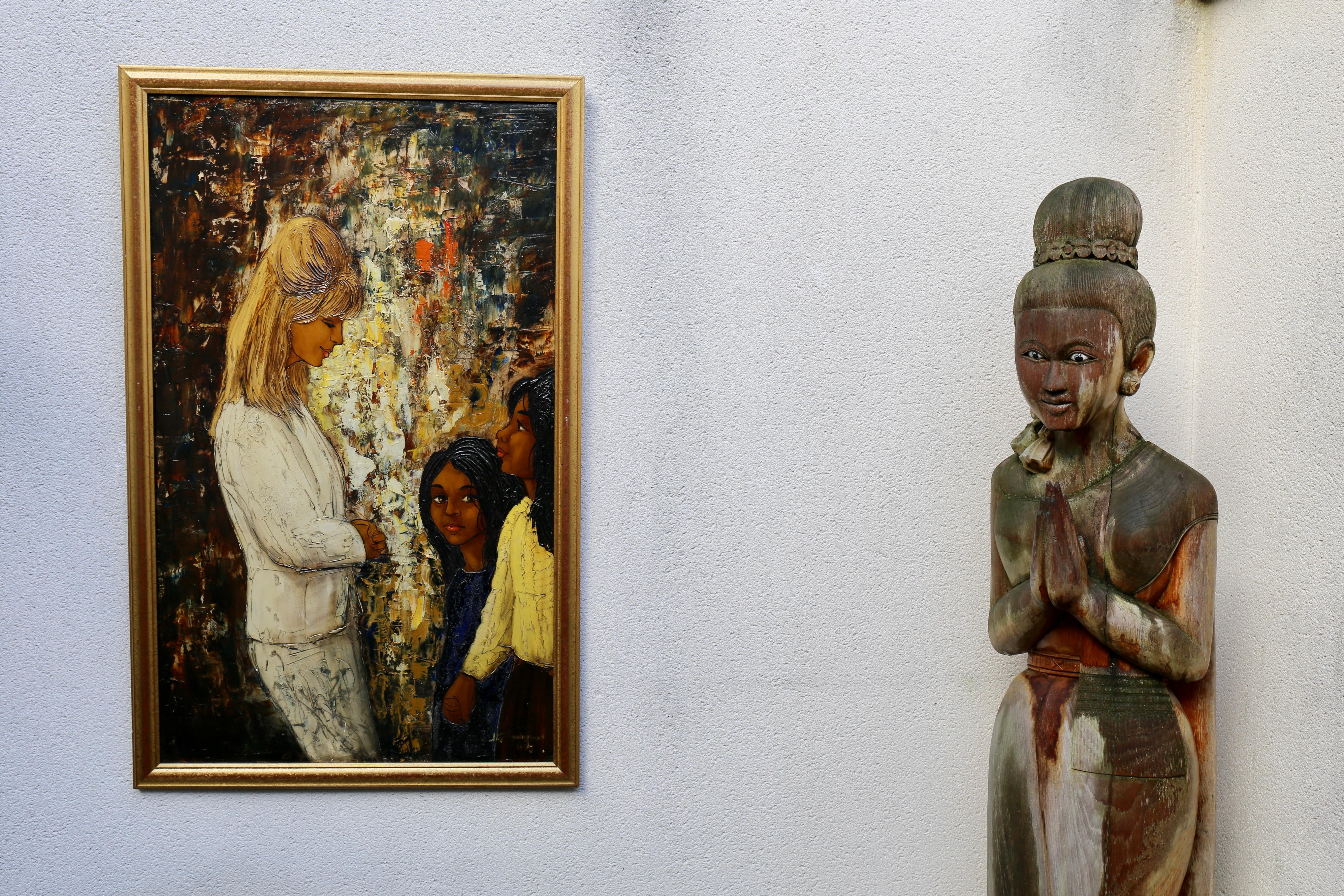 Extraordinaria pintura de mediados del siglo XX sobre tablero duro Moderno de mediados de siglo en venta