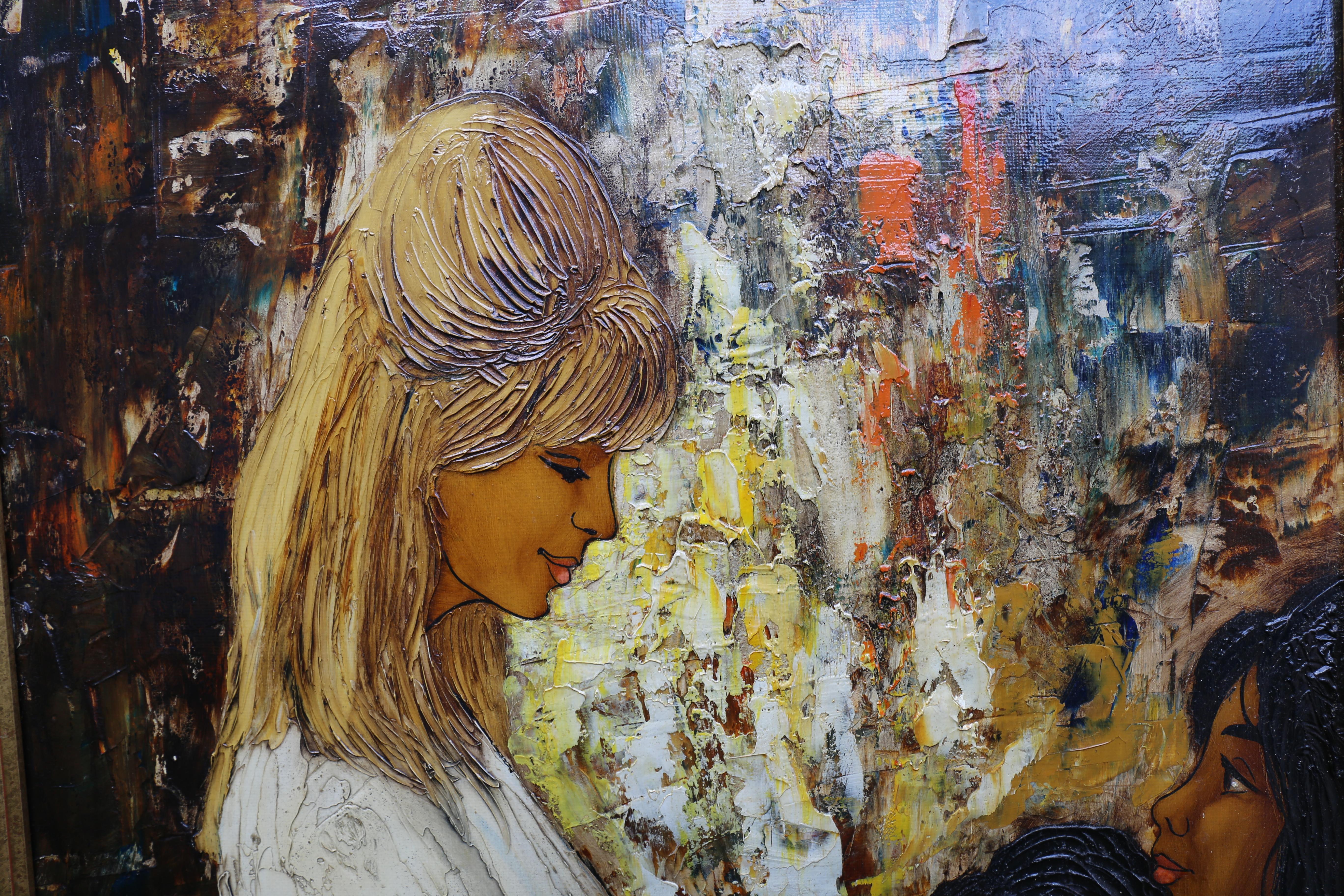 Extraordinaria pintura de mediados del siglo XX sobre tablero duro Madera en venta
