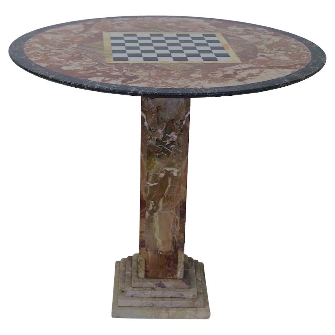 Extraordinary Midcentury Italian Green Marble Chess Table, 1950