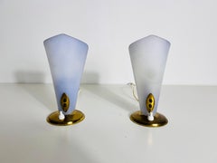 Extraordinaire paire de lampes de bureau italiennes en laiton, années 1960
