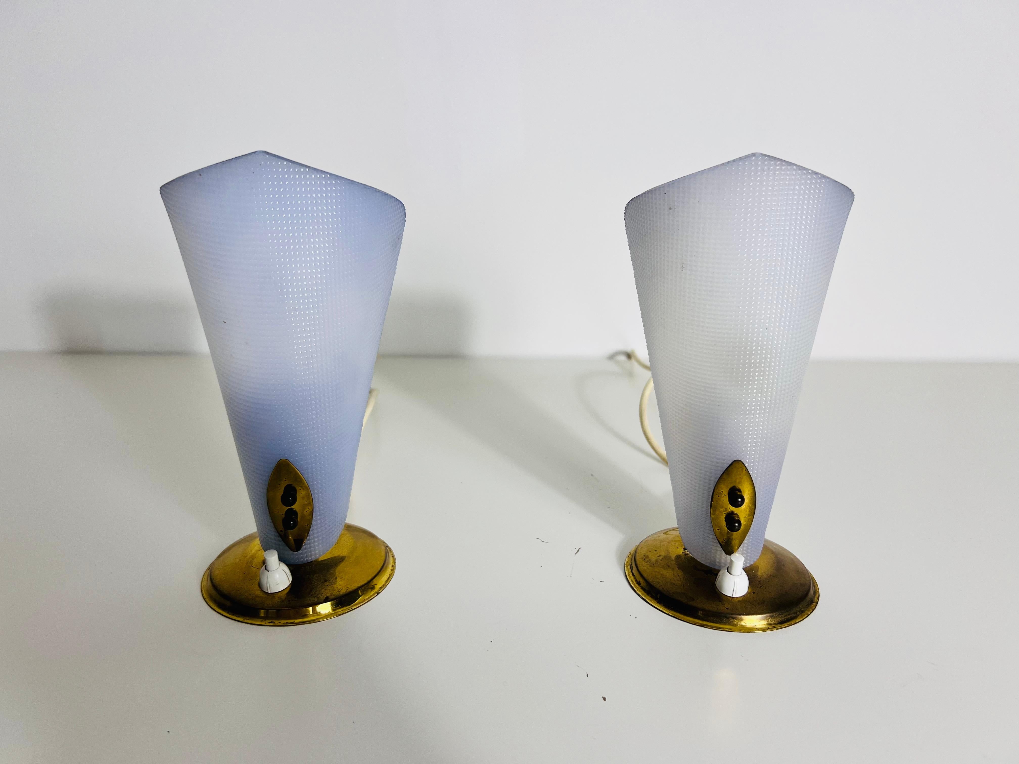 Außergewöhnliche italienische Messing-Tischlampen aus der Mitte des Jahrhunderts, 1960er Jahre (Italienisch) im Angebot
