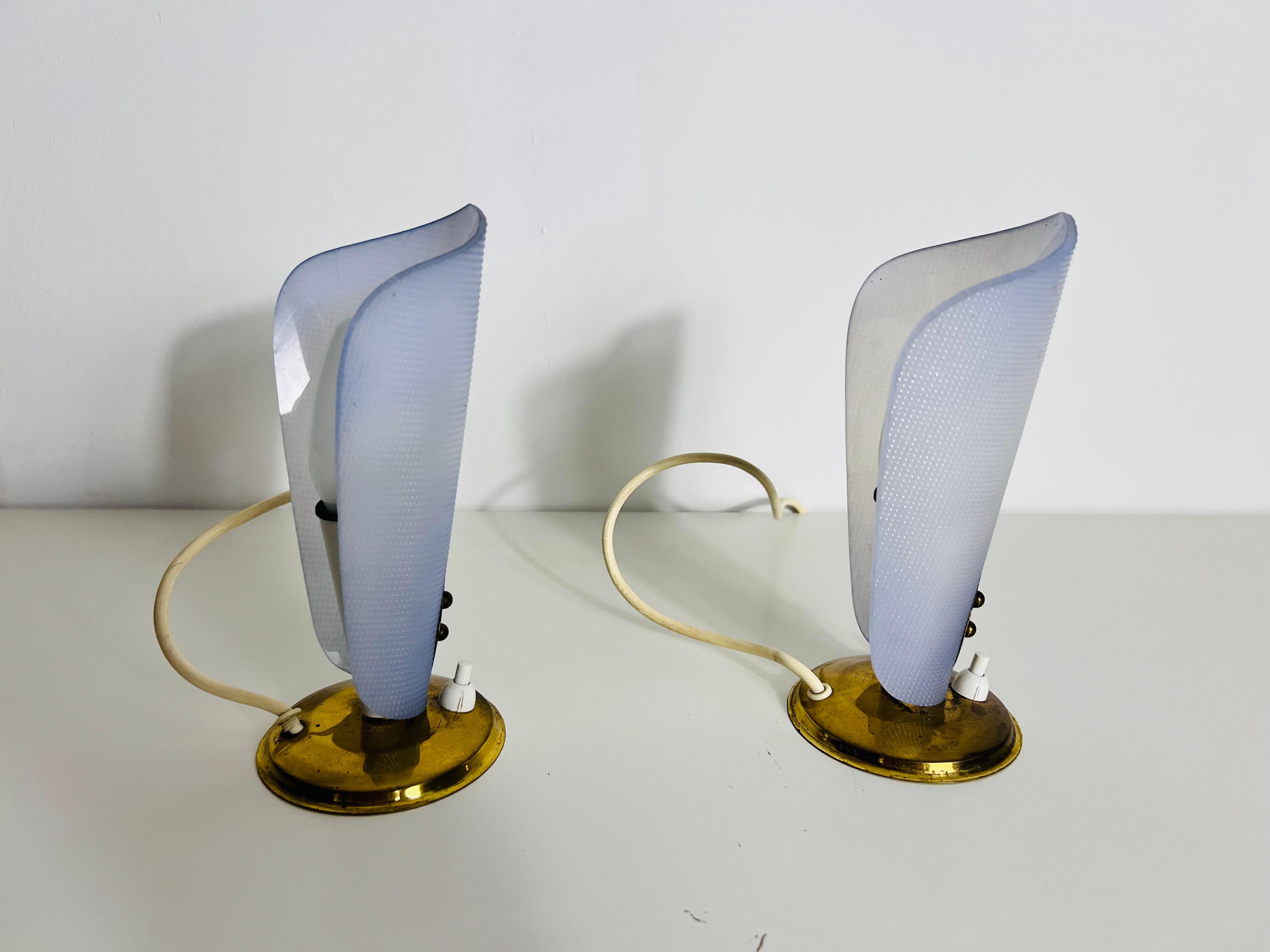 Außergewöhnliche italienische Messing-Tischlampen aus der Mitte des Jahrhunderts, 1960er Jahre (Metall) im Angebot