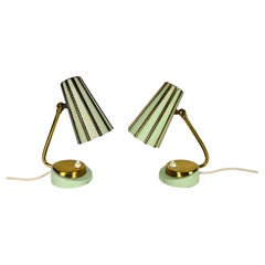 Straordinarie lampade da tavolo italiane in ottone della metà del secolo scorso, coppia, anni '60