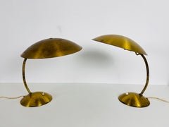 Extraordinary Mid-Century Modern Kaiser Brass Table Lamps, Pair, 1960s