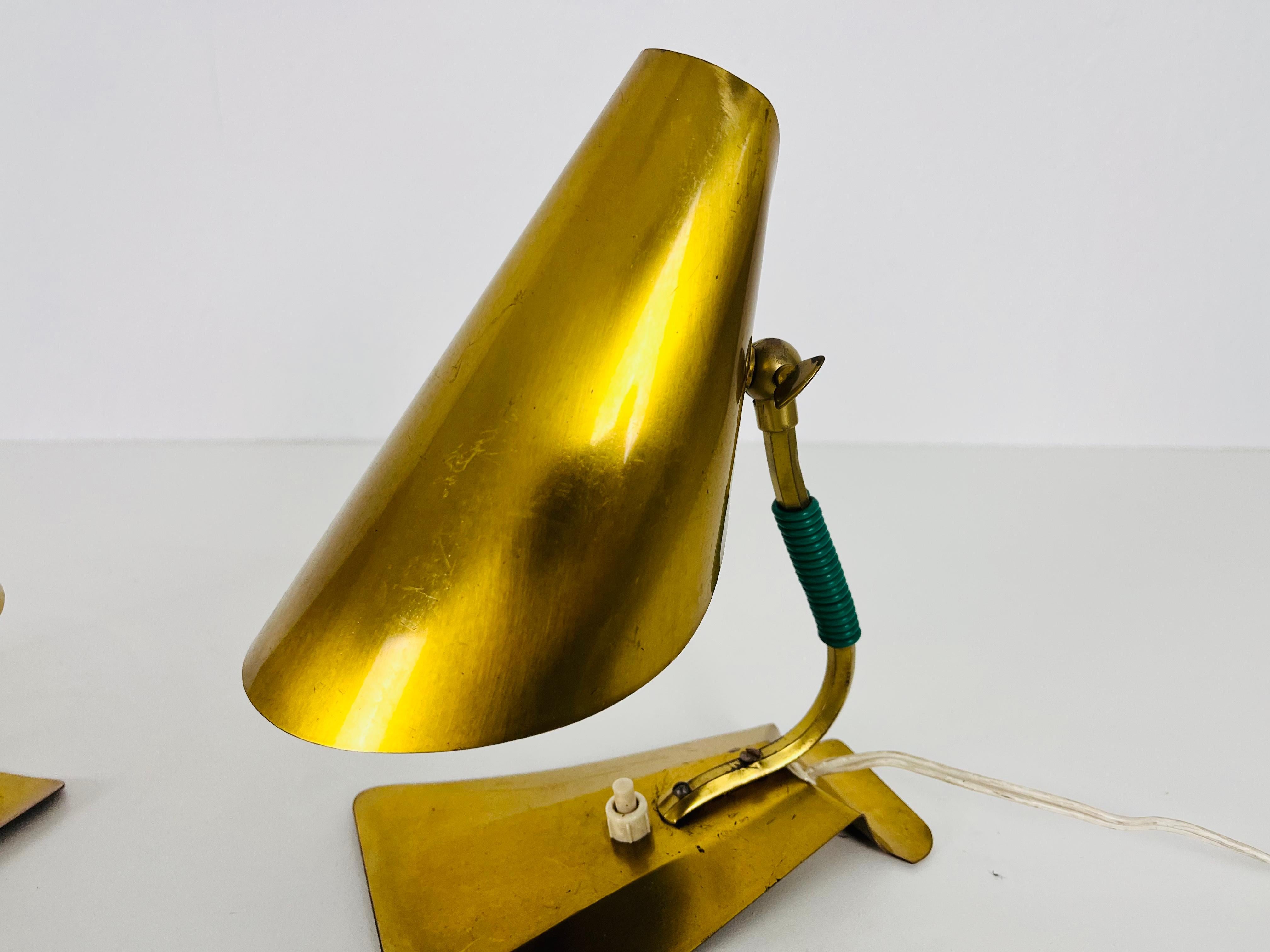 Extraordinary Mid-Century Modern Stilnovo Brass Table Lamps, Pair, 1960s For Sale 5