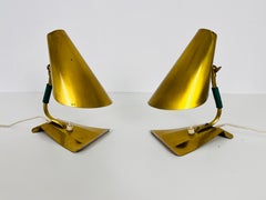 Extraordinary Mid-Century Modern Stilnovo Brass Table Lamps, Pair, 1960s