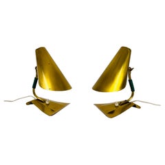 Extraordinary Mid-Century Modern Stilnovo Brass Table Lamps, Pair, 1960s