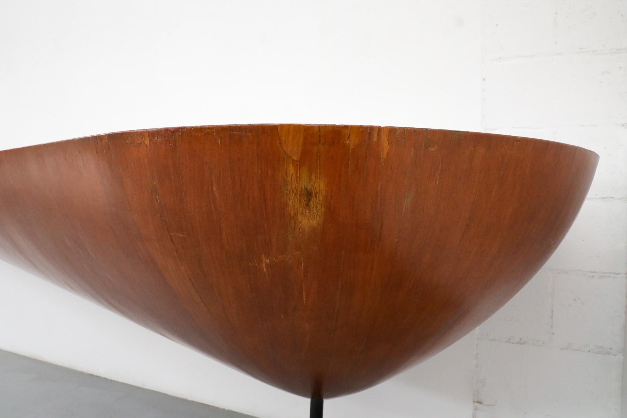 Sculptural Wall-Mounted Mid-Century Teak Console, Style of Ico Parisi, 1950s For Sale 10