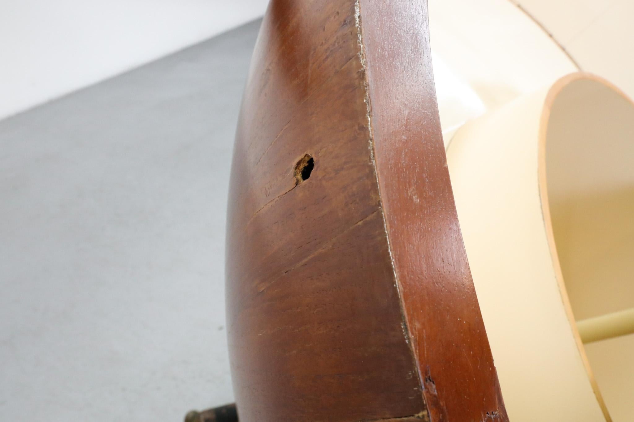 Sculptural Wall-Mounted Mid-Century Teak Console, Style of Ico Parisi, 1950s For Sale 2