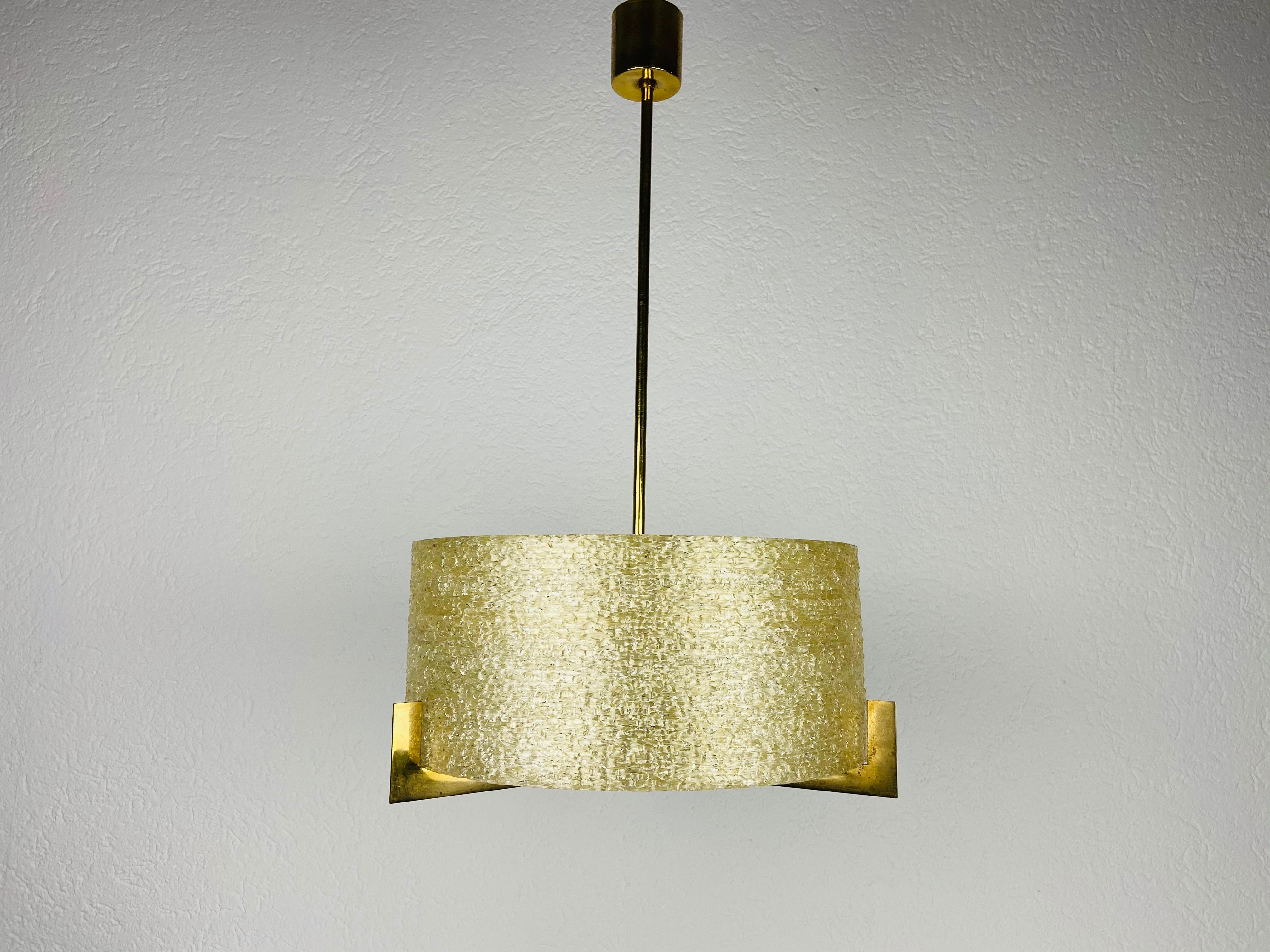 Mid-20th Century Extraordinary Midcentury Brass Chandelier by Kaiser, Germany, 1960s For Sale