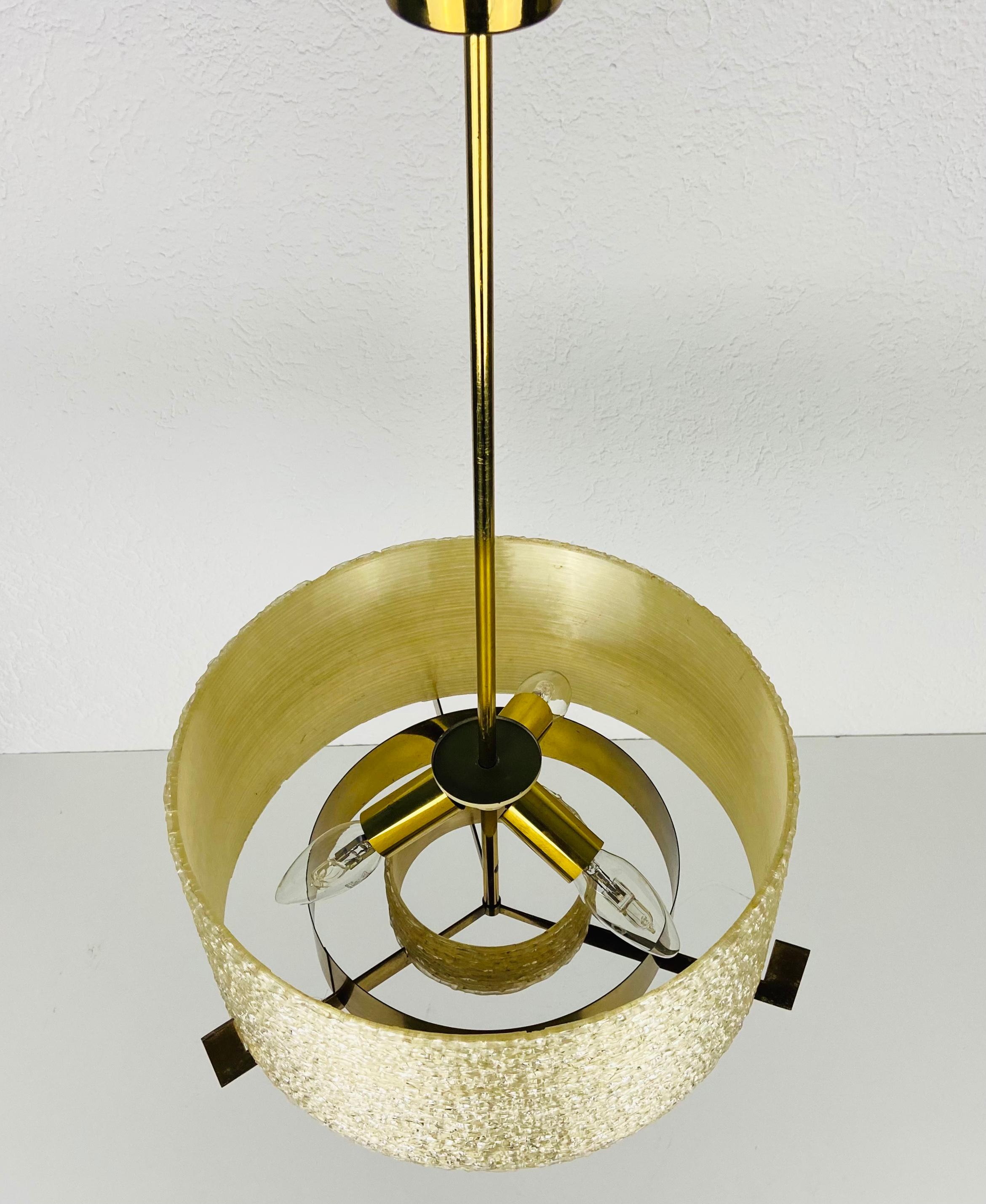 Extraordinary Midcentury Brass Chandelier by Kaiser, Germany, 1960s For Sale 2