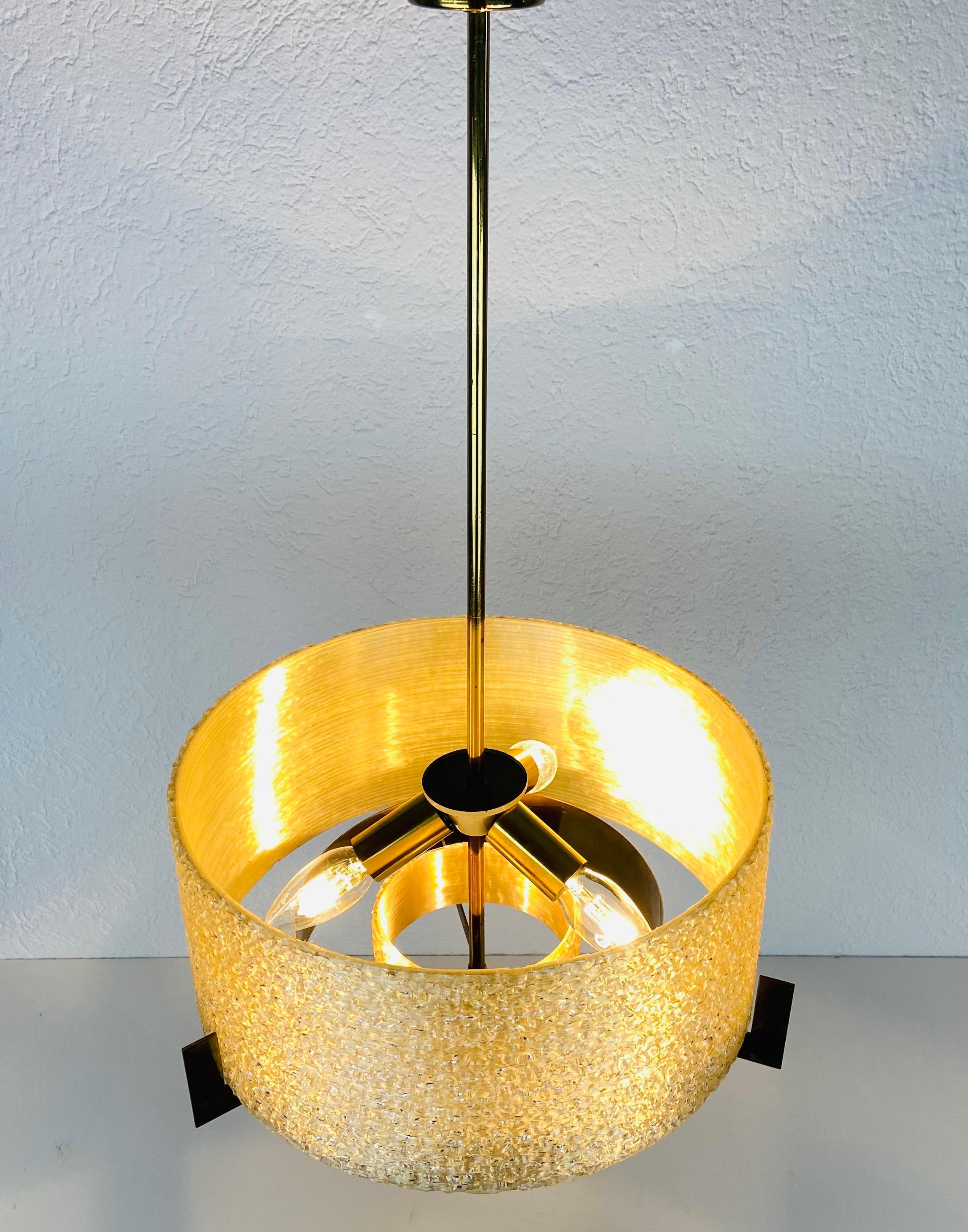 Extraordinary Midcentury Brass Chandelier by Kaiser, Germany, 1960s For Sale 3