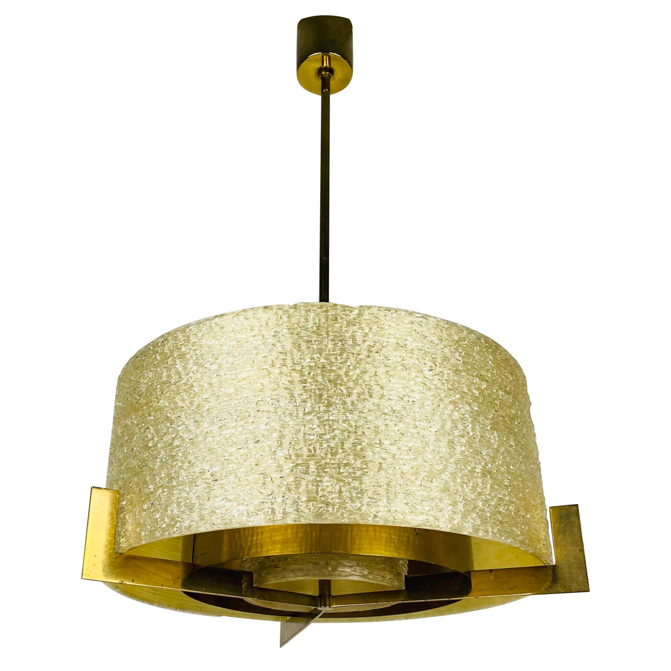 Extraordinary Midcentury Brass Chandelier by Kaiser, Germany, 1960s For Sale