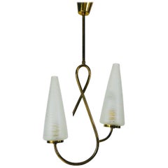 Extraordinary Midcentury Pendant Lamp Attributed to Maison Lunel, France, 1950s