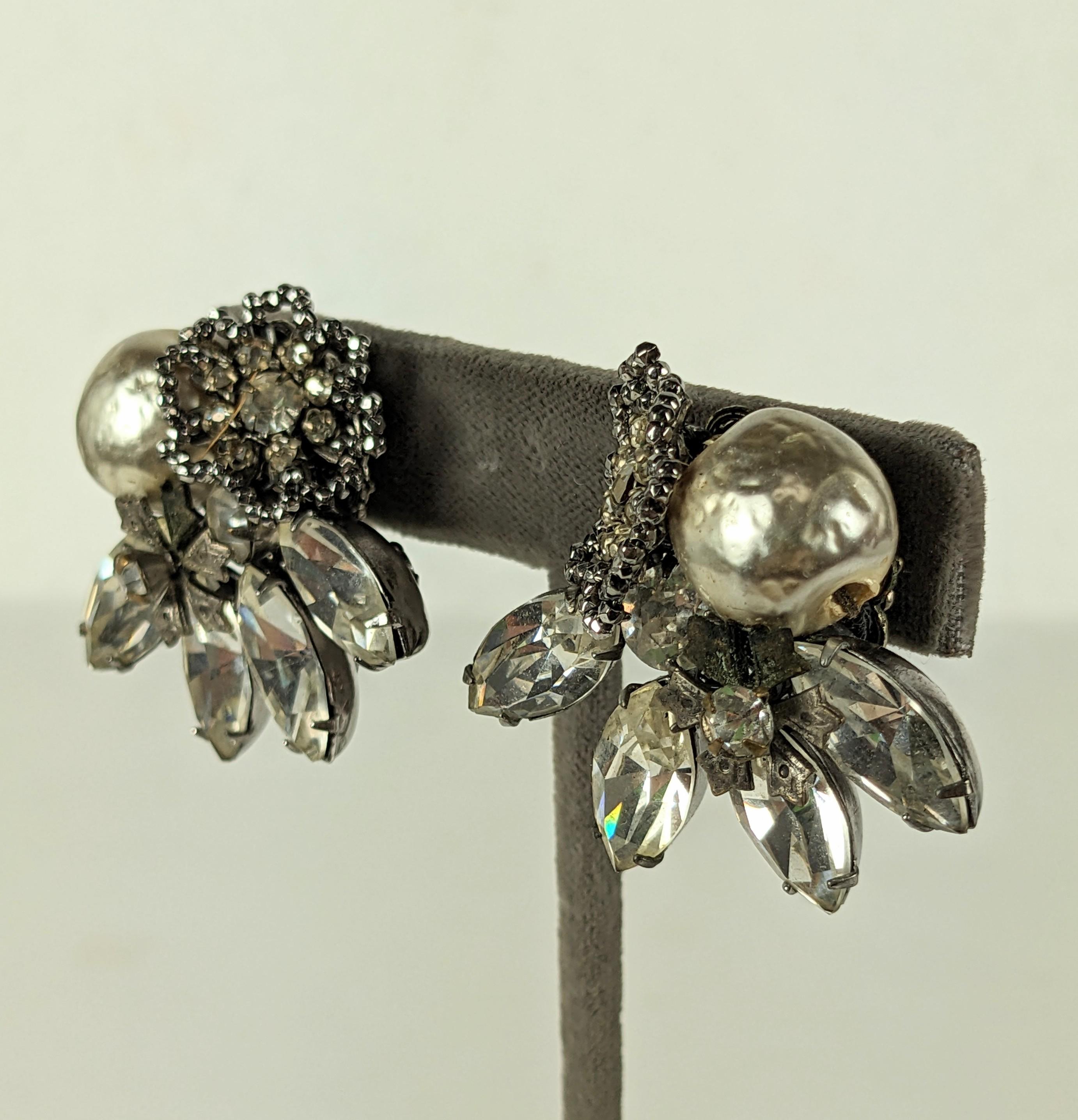 Miriam Haskell Parure extraordinaire à collier en perles et acier taillé en vente 6