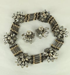 Extraordinary Miriam Haskell Pearl and Cut Steel Collar Suite