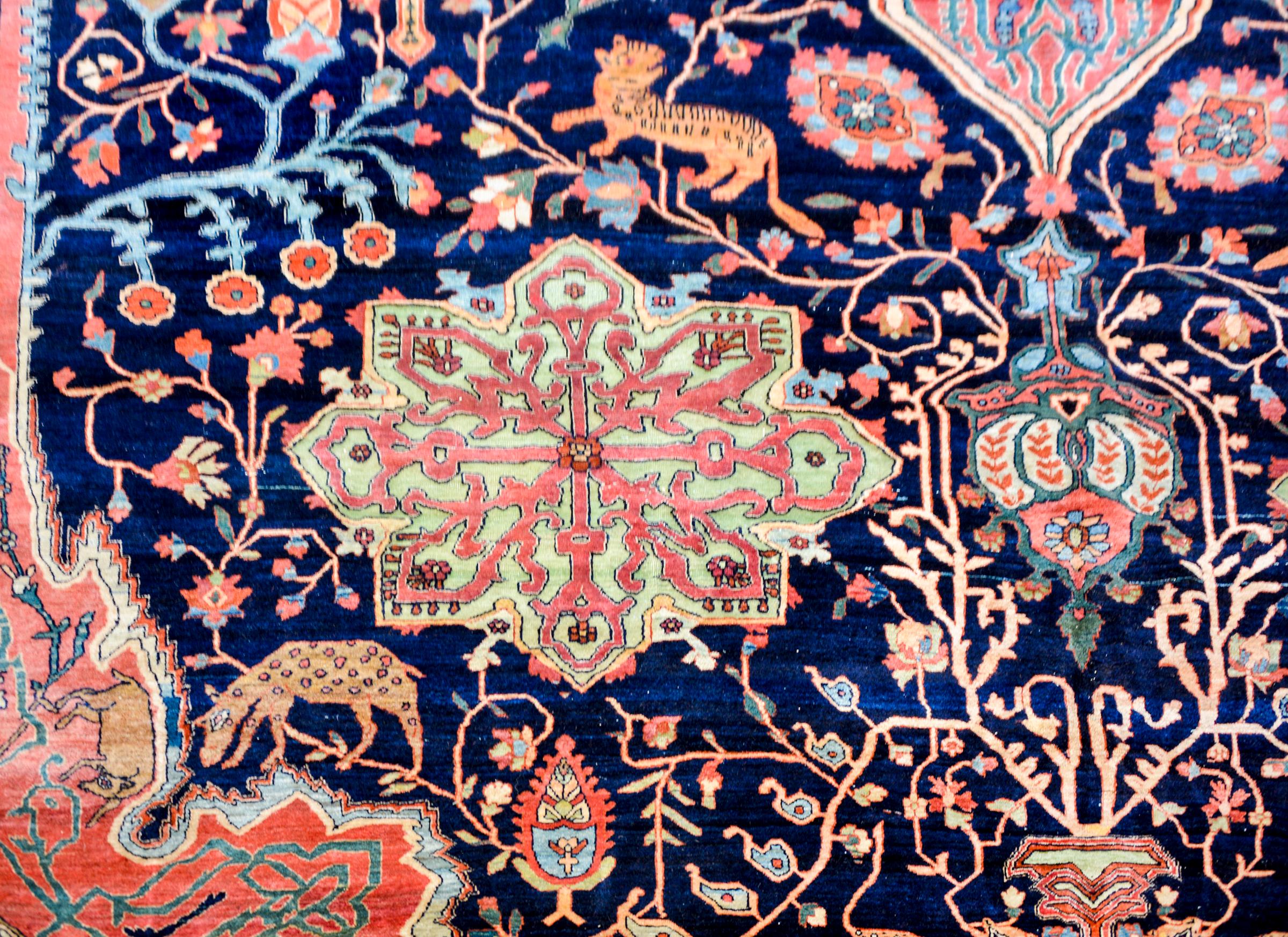 Extraordinary Monumental 19th Century Sarouk Farahan Rug In Good Condition For Sale In Chicago, IL