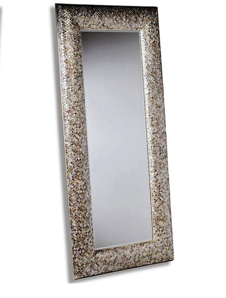 Extraordinary Mother of Pearl Inlaid Rectangular Wood Framed Floor