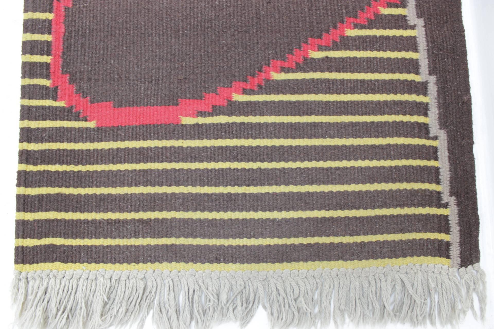 Mid-Century Modern Extraordinary Narrow Geometric Carpet / Rug For Sale