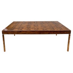 Extraordinary Oak Parquet Dining Table On Chrome Supports