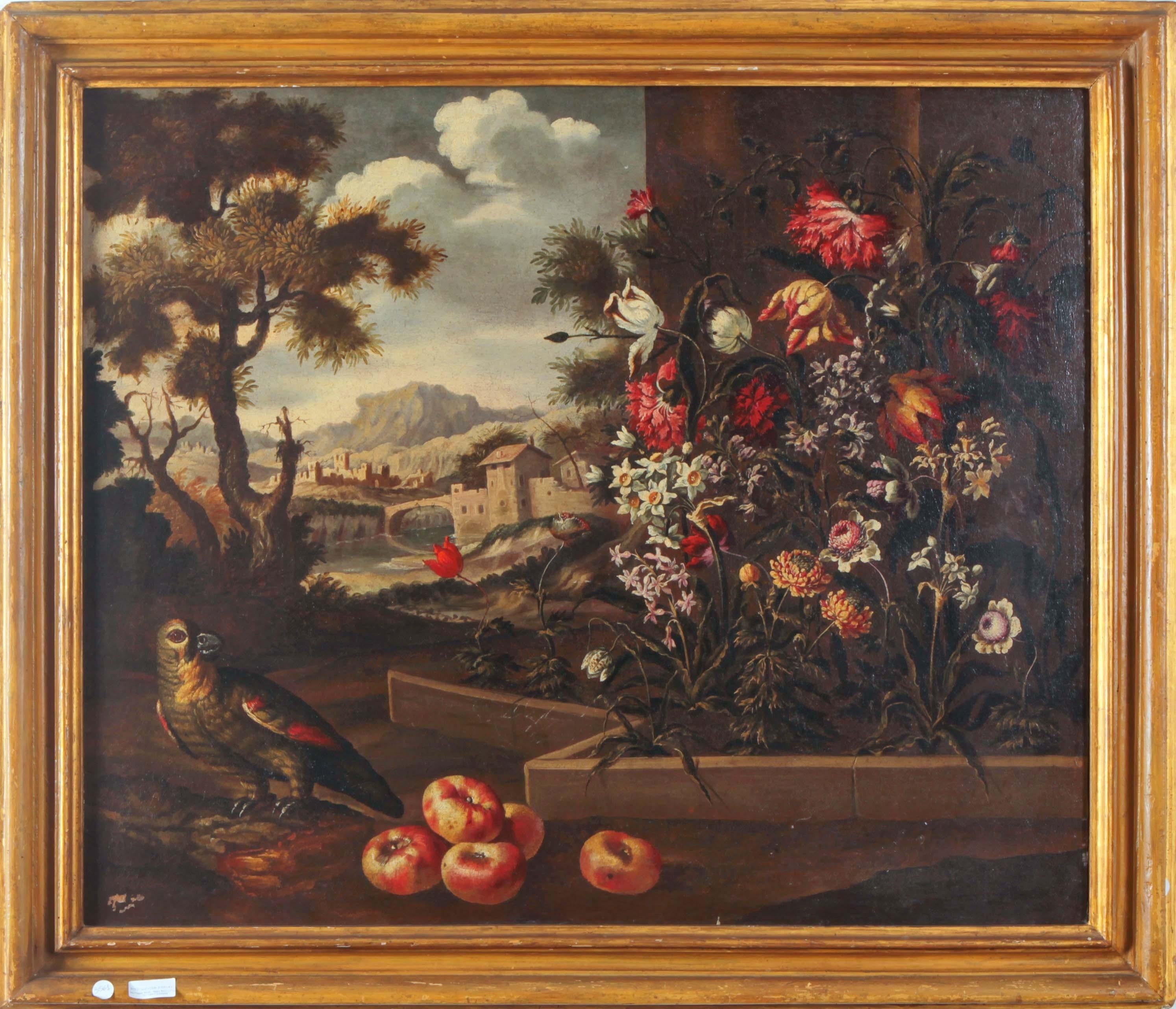 Italian Extraordinary Oil Painting on Canvas Depicting Still Life Paolo Paoletti 1600 For Sale