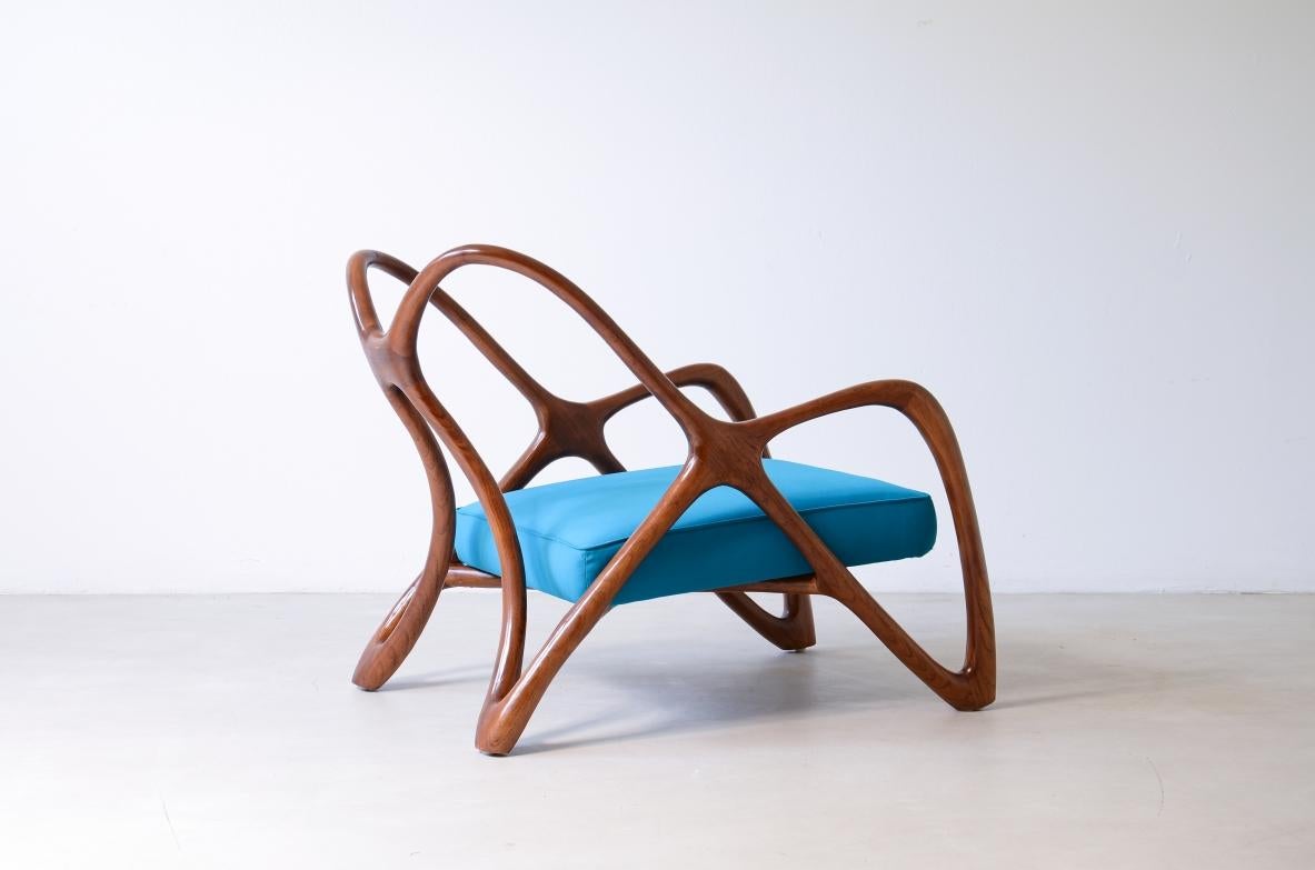 Mid-Century Modern Extraordinary organically shaped armchair For Sale