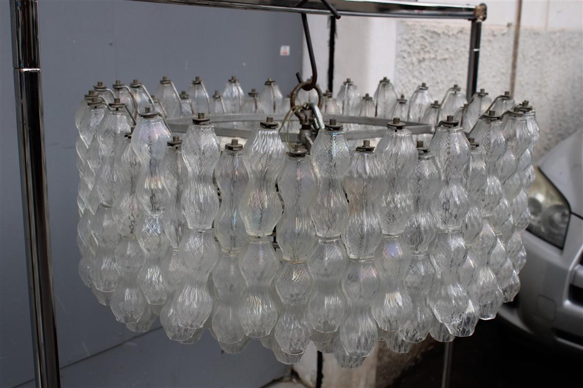 Extraordinary Pair Large Round Archimede Seguso 1950s Mid-Century Chandeliers 5