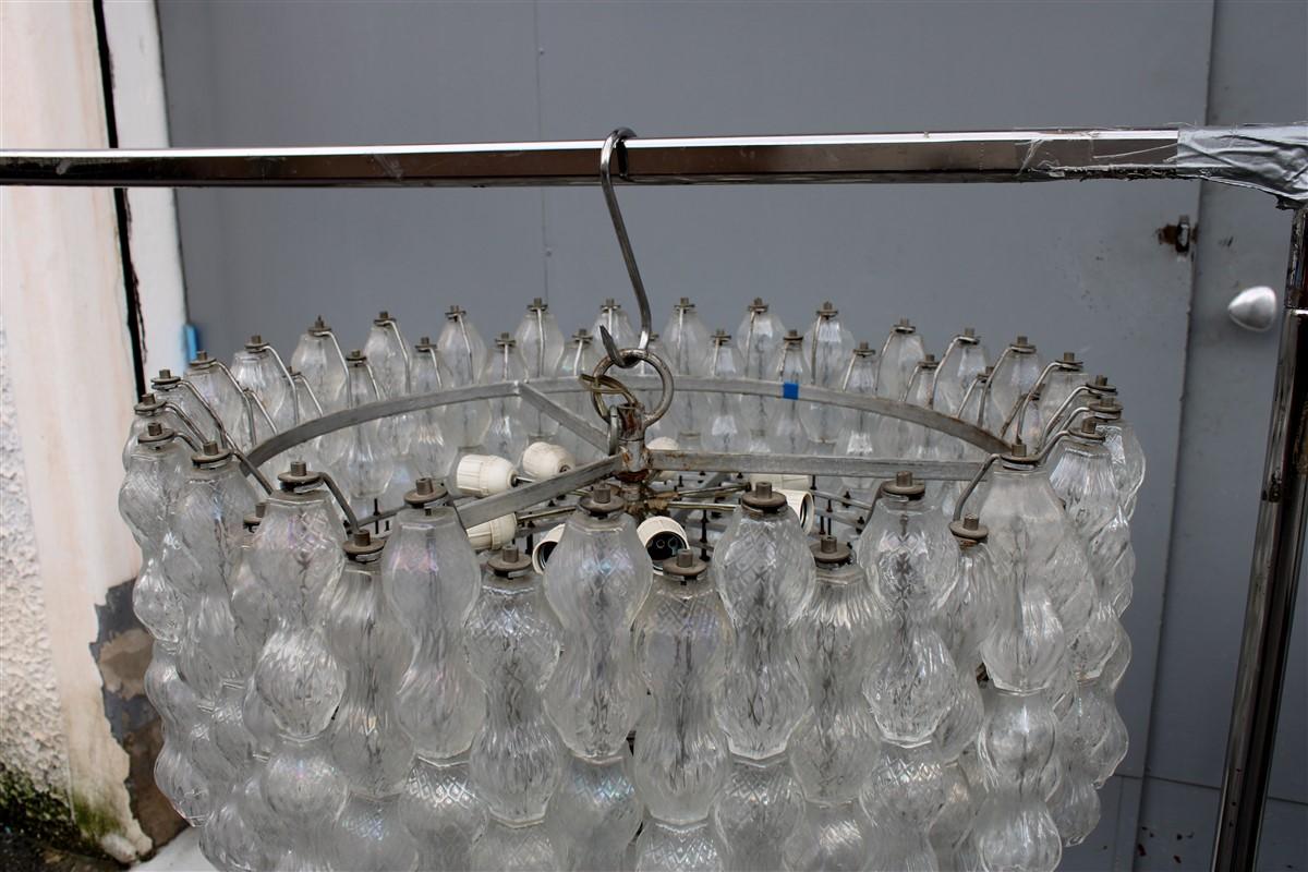 Extraordinary Pair Large Round Archimede Seguso 1950s Mid-Century Chandeliers 13